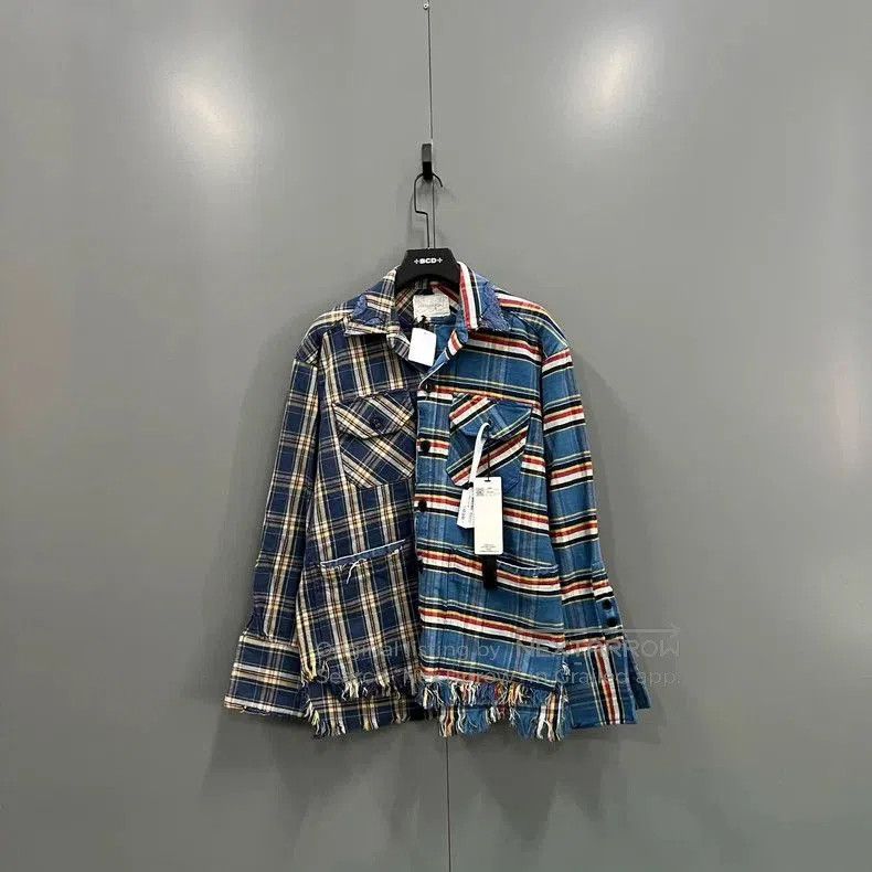 Greg Lauren GREG LAUREN Patchwork Plaid Shirt. Size US XXS / EU 40 - 1 Thumbnail