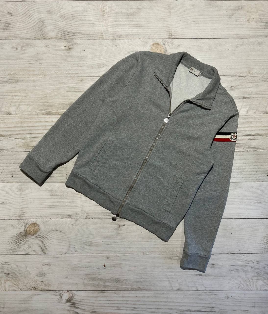 image of Moncler Maglia Cardigan Full Zip in Grey, Men's (Size Medium)