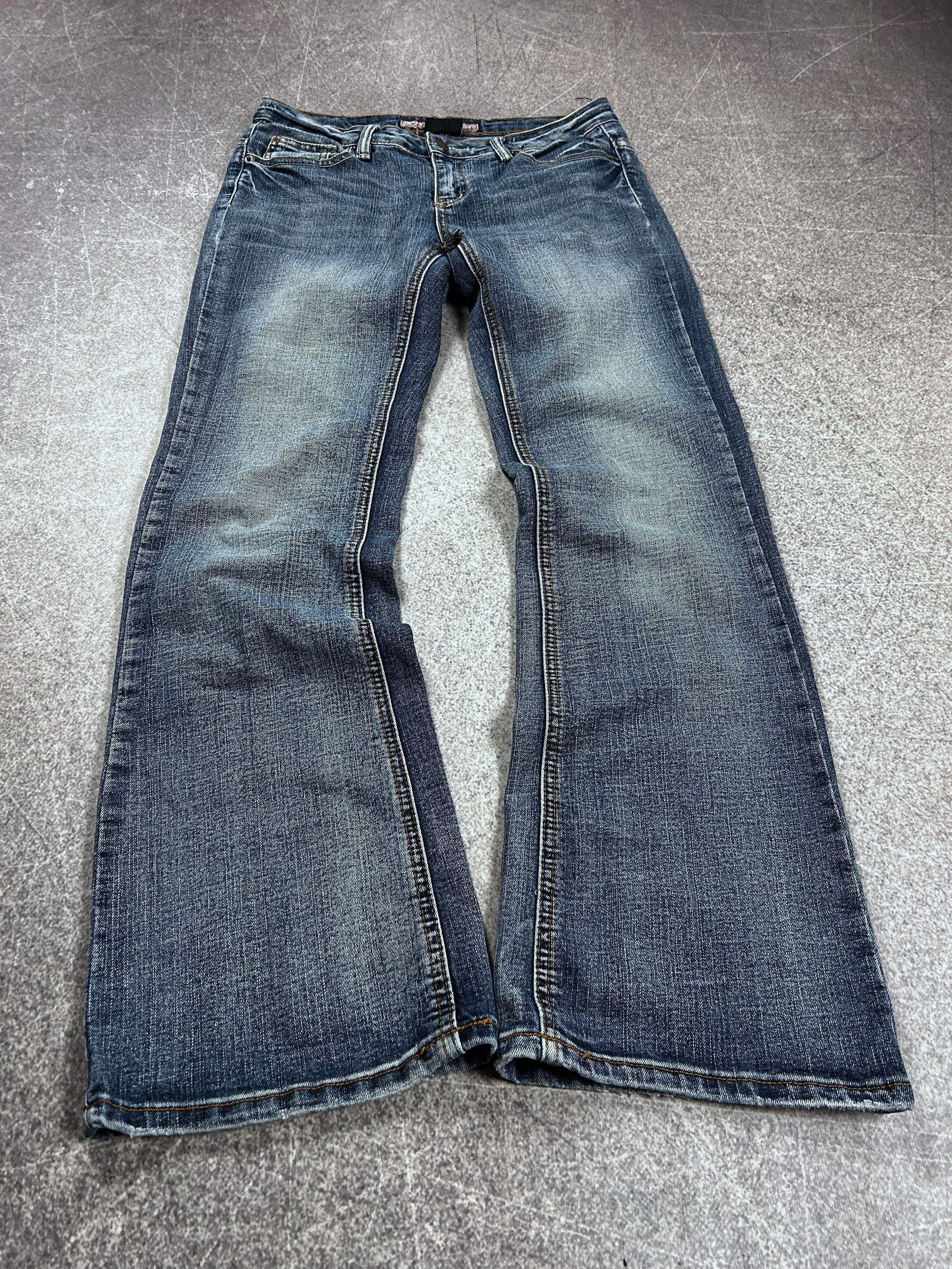Japanese Brand Baggy Flare Jeans Faded Wash Wide Leg Grunge Y2K Archive Size US 30 / EU 46 - 1 Thumbnail