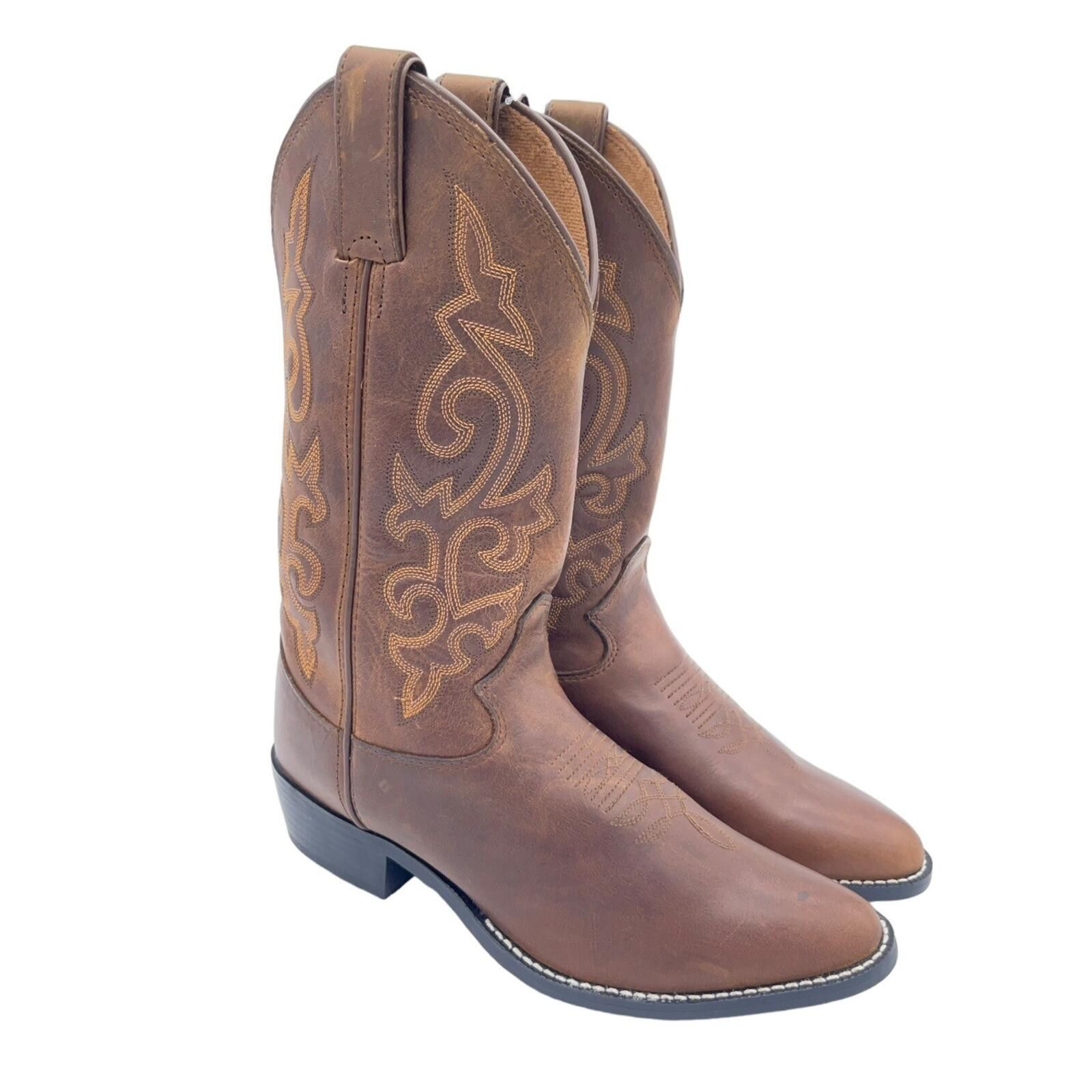 Justin Justin Cowboy Western Leather Boots Brown Youth 4 D 2253 Size US 5 / EU 37 - 1 Thumbnail
