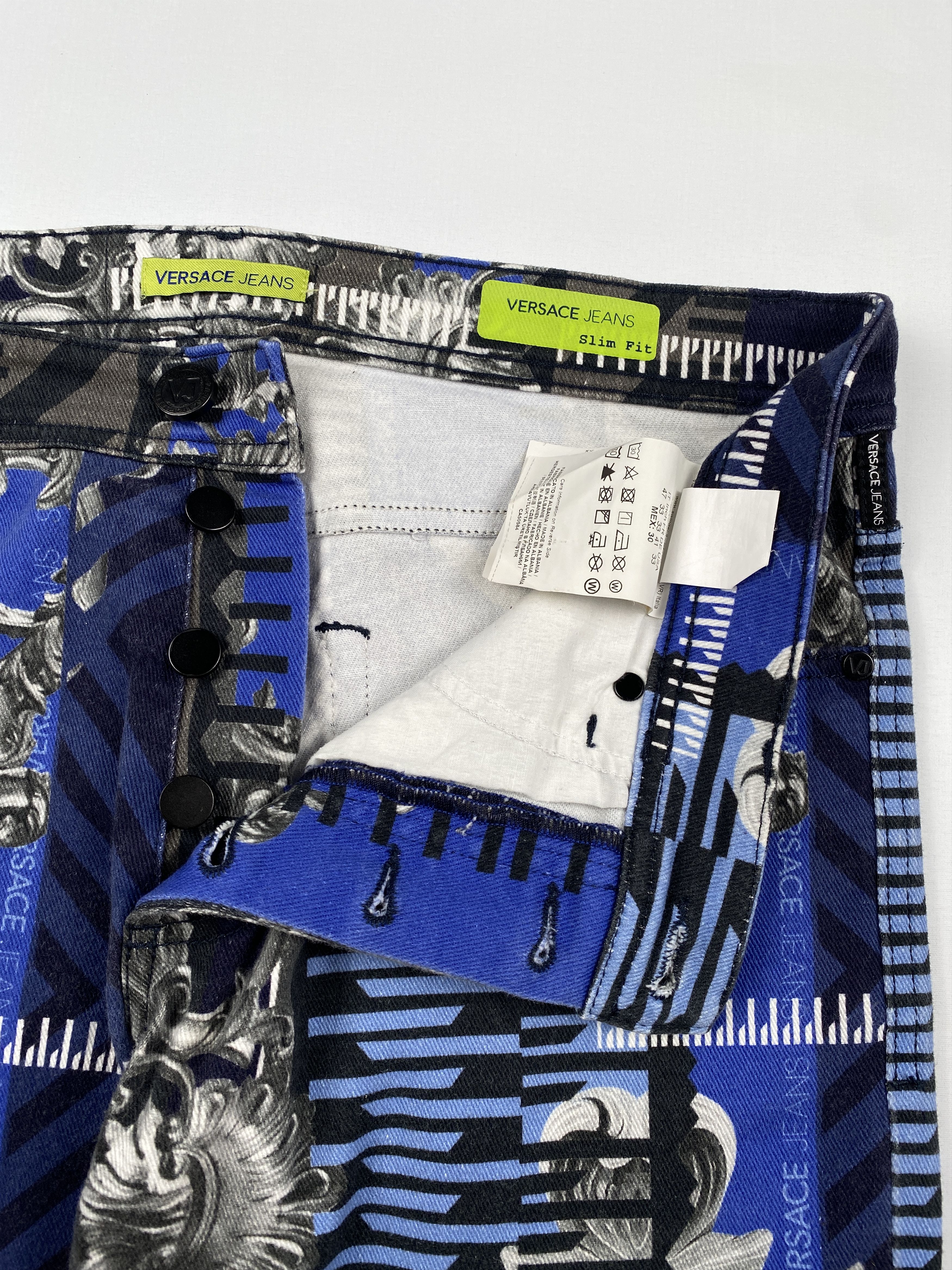 Versace Jeans Couture Patterned Slim Fit Jeans Size US 34 / EU 50 - 8 Thumbnail