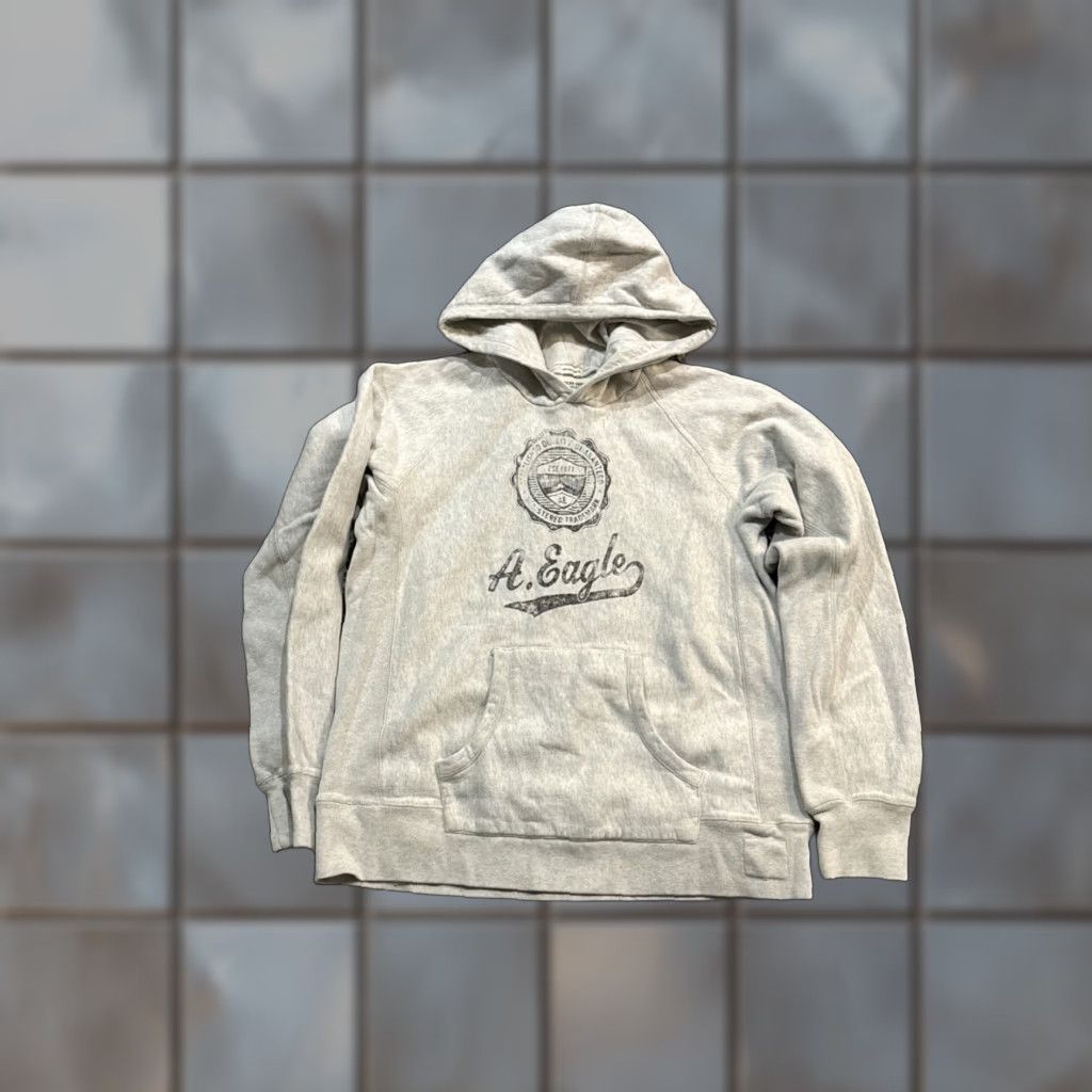 American Eagle Outfitters VINTAGE American Eagle Outfitters Slim Fit Retro Style Gray Long Sleeve Pullover Hoodie L Mens Y2K Size US L / EU 52-54 / 3 - 1 Thumbnail