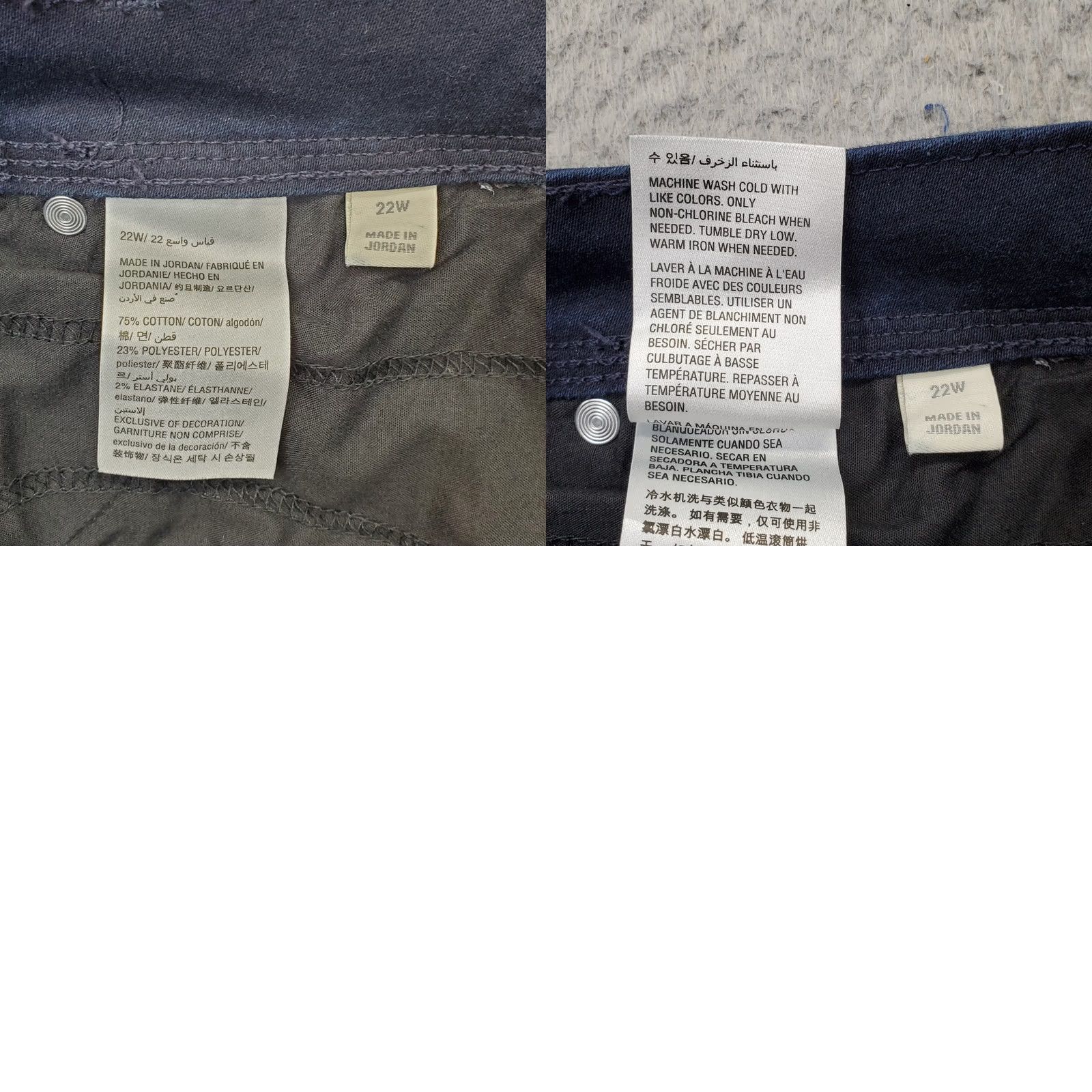 Vintage Style&co. Jeans Womens 22W Blue Flat Front Straight Leg Stretch High Waist Jeans Size 40" / US 18 - 8 Thumbnail