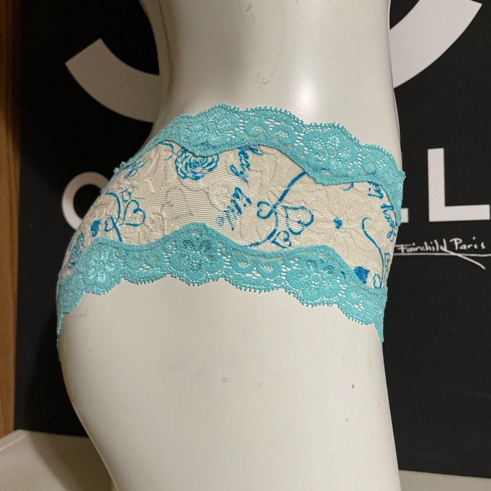 Victoria's Secret Sexy Little Things Panties VS Panty Something Blue Size ONE SIZE - 4 Thumbnail