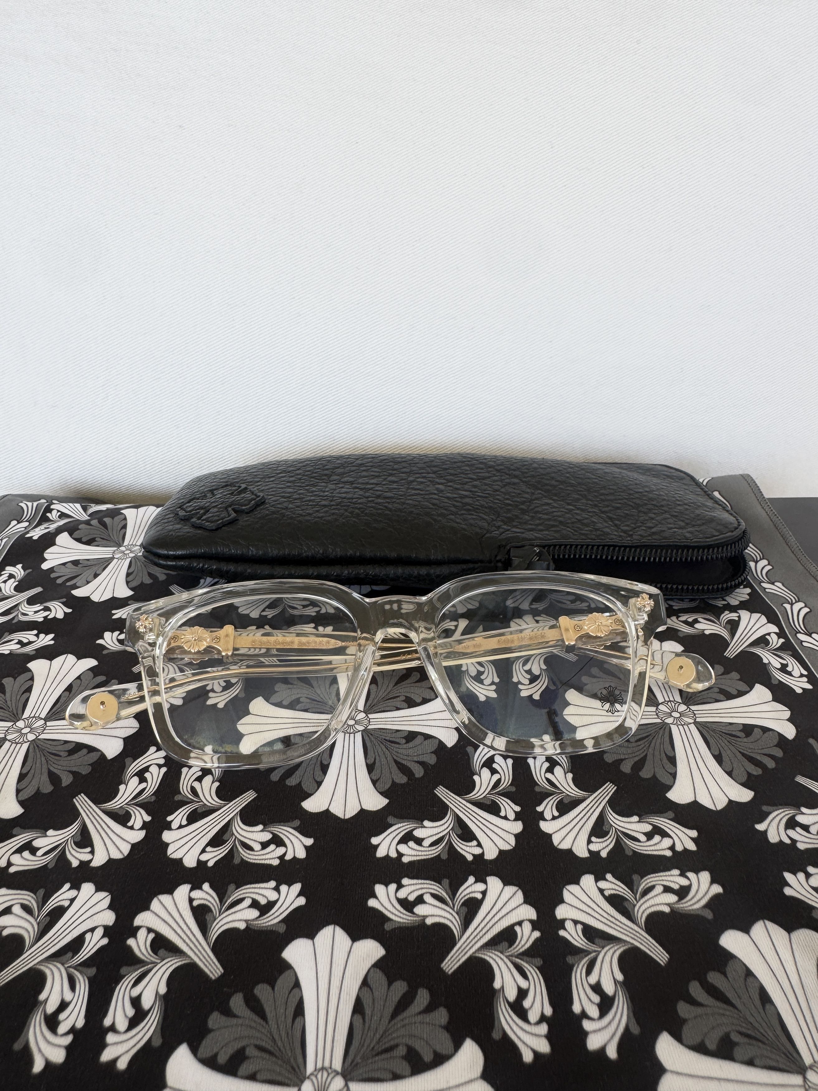 Chrome Hearts CHROME HEARTS COX UCKER GLASSES WITH GOLD HARDWARE Size ONE SIZE - 2 Thumbnail