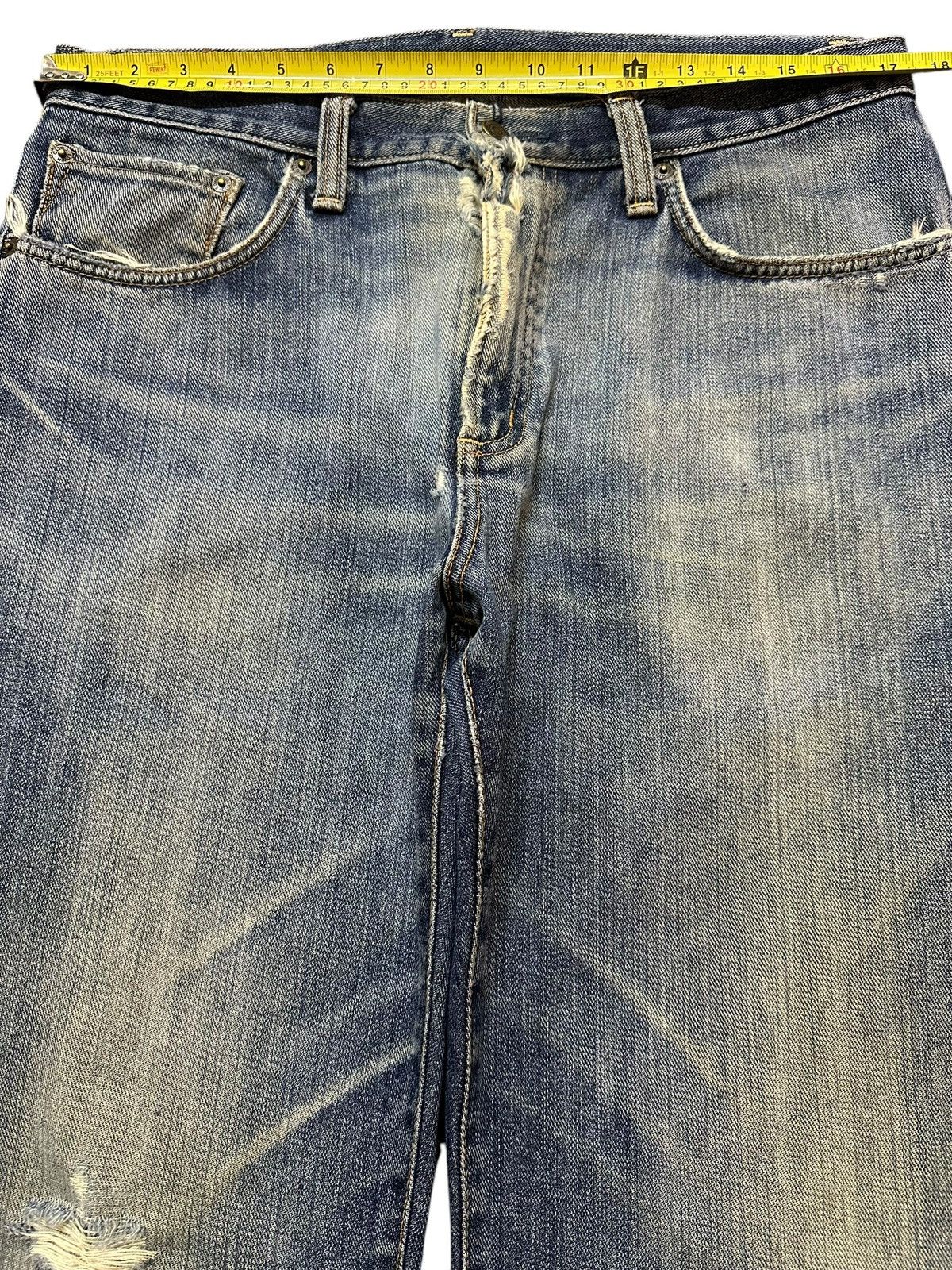 Edwin Vintage Japan Edwin 403 Blue Faded Wash Distress Style Jeans Size US 34 / EU 50 - 12 Thumbnail