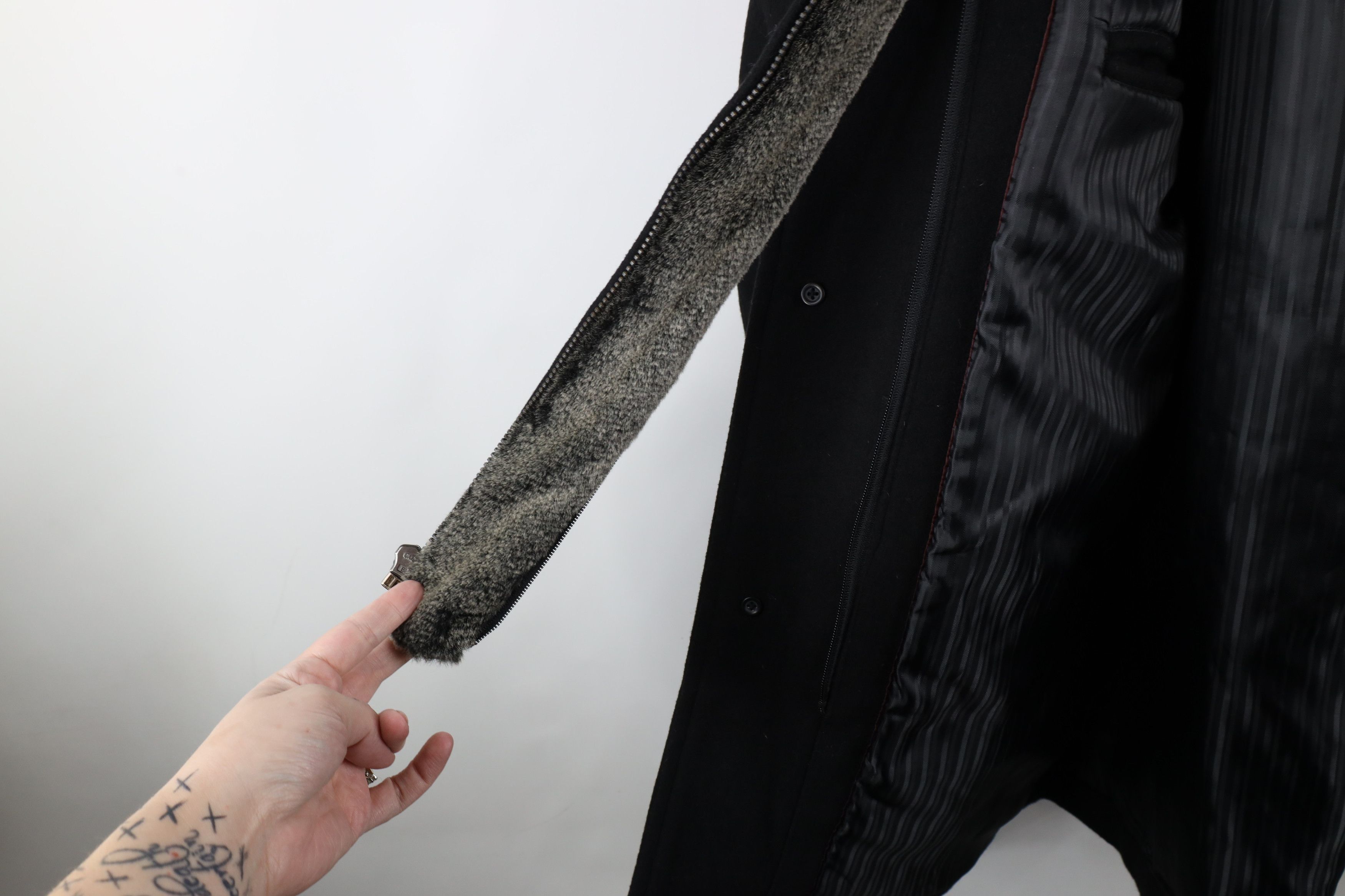 Johnston & Murphy × Vintage Johnston & Murphy Wool Cashmere Button Car Coat Jacket Black Size US L / EU 52-54 / 3 - 14 Thumbnail