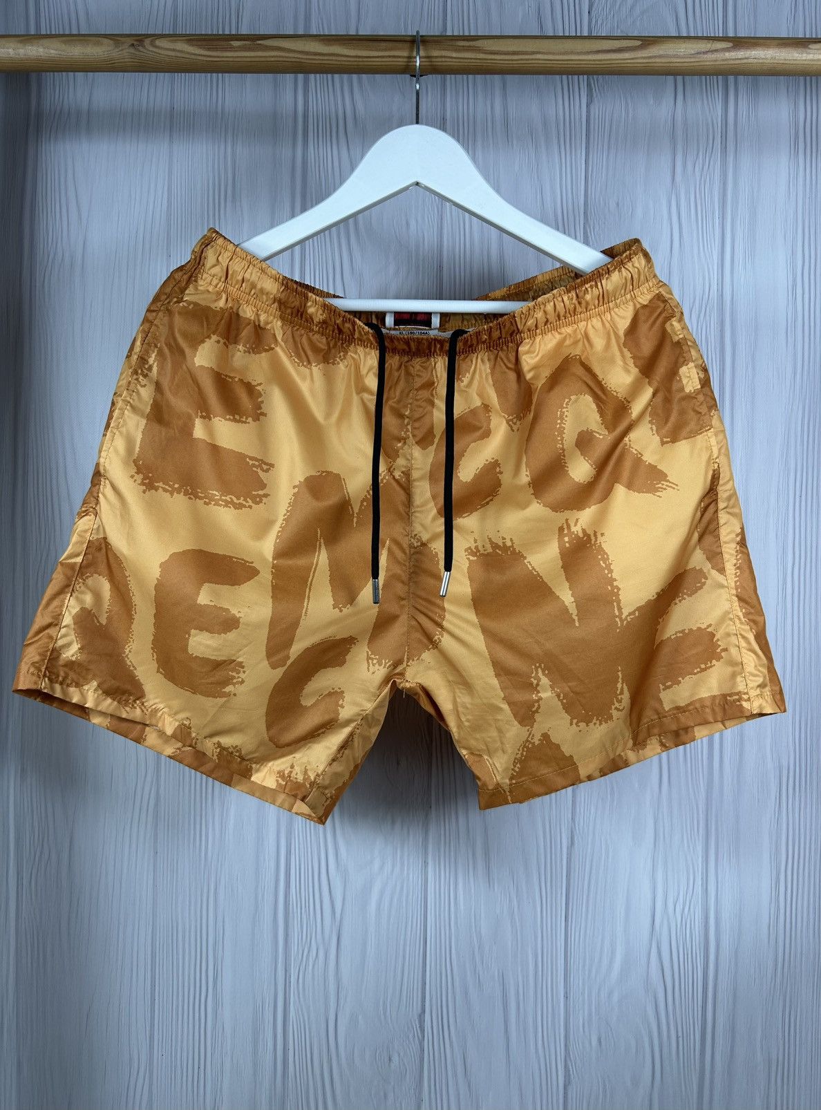 Alexander McQueen ALEXANDER MCQUEEN Graffiti Logo-Print Swim Shorts Trunks XL Size US 36 / EU 52 - 1 Thumbnail