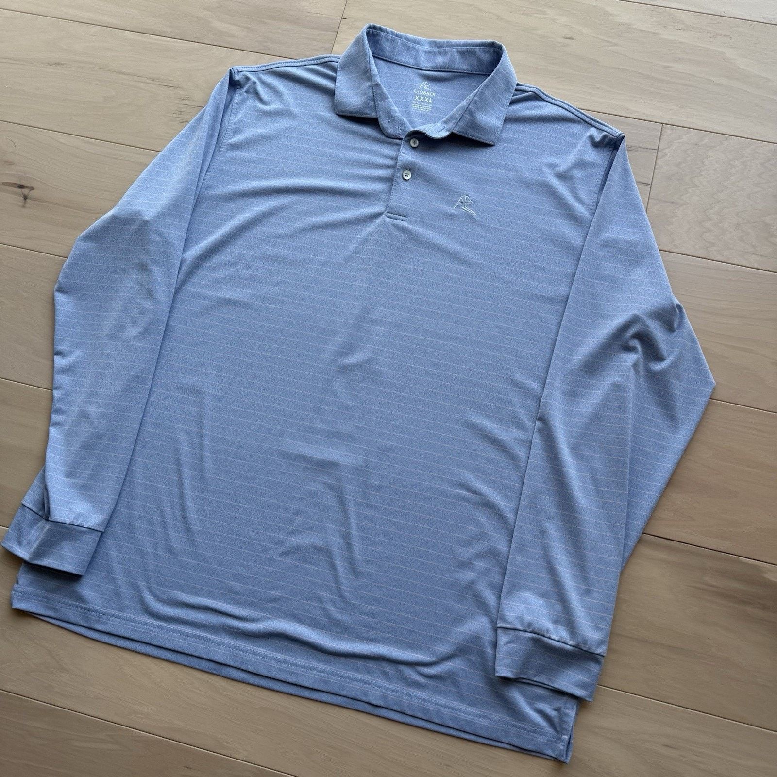 Other Rhoback Polo Shirt 3XL Blue Pink Striped Long Sleeve Golf Size US XXL / EU 58 / 5 - 9 Thumbnail