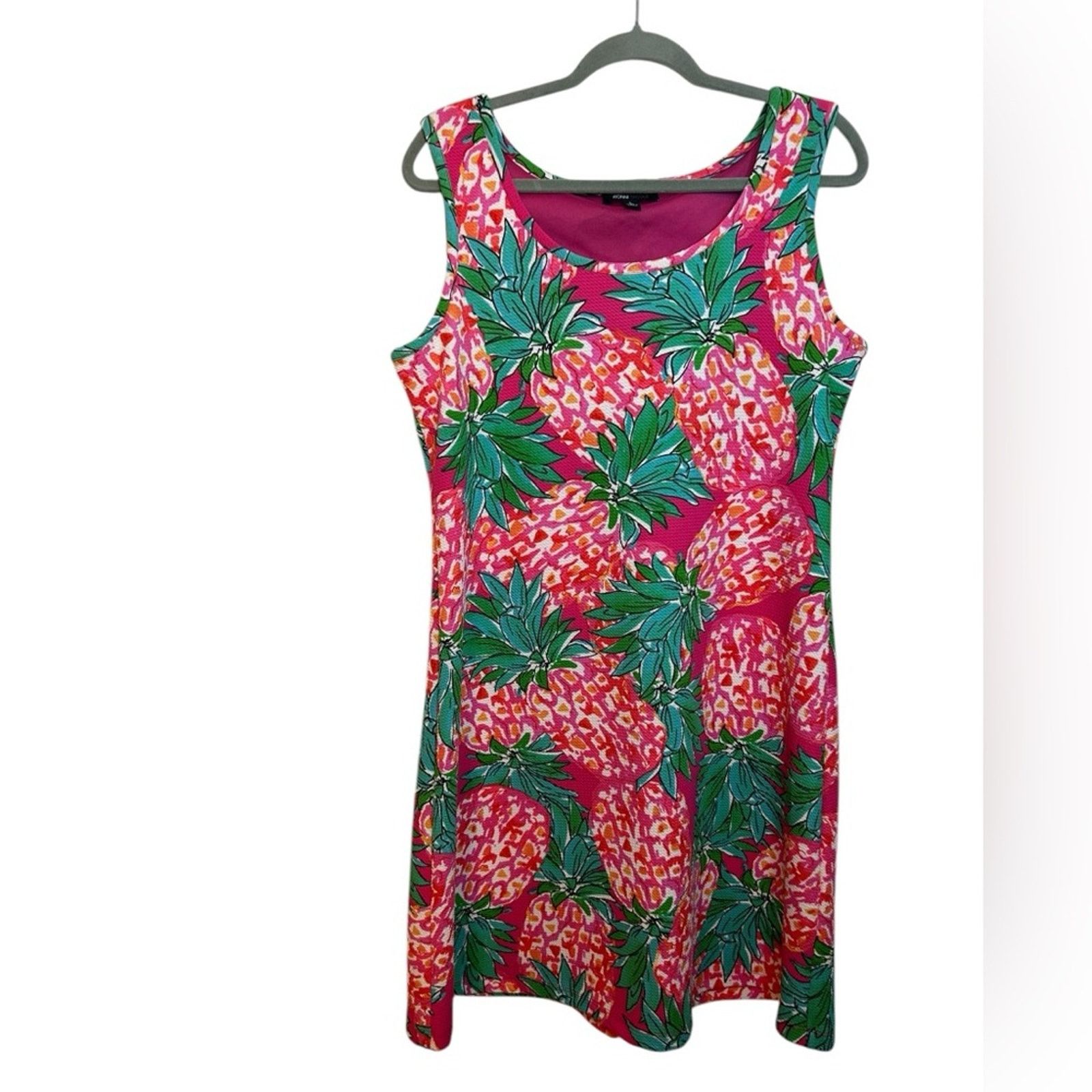 Other Ronni Nicole Vibrant Pineapple Print Jersey Knit Shift Dress Size L / US 10 / IT 46 - 1 Thumbnail