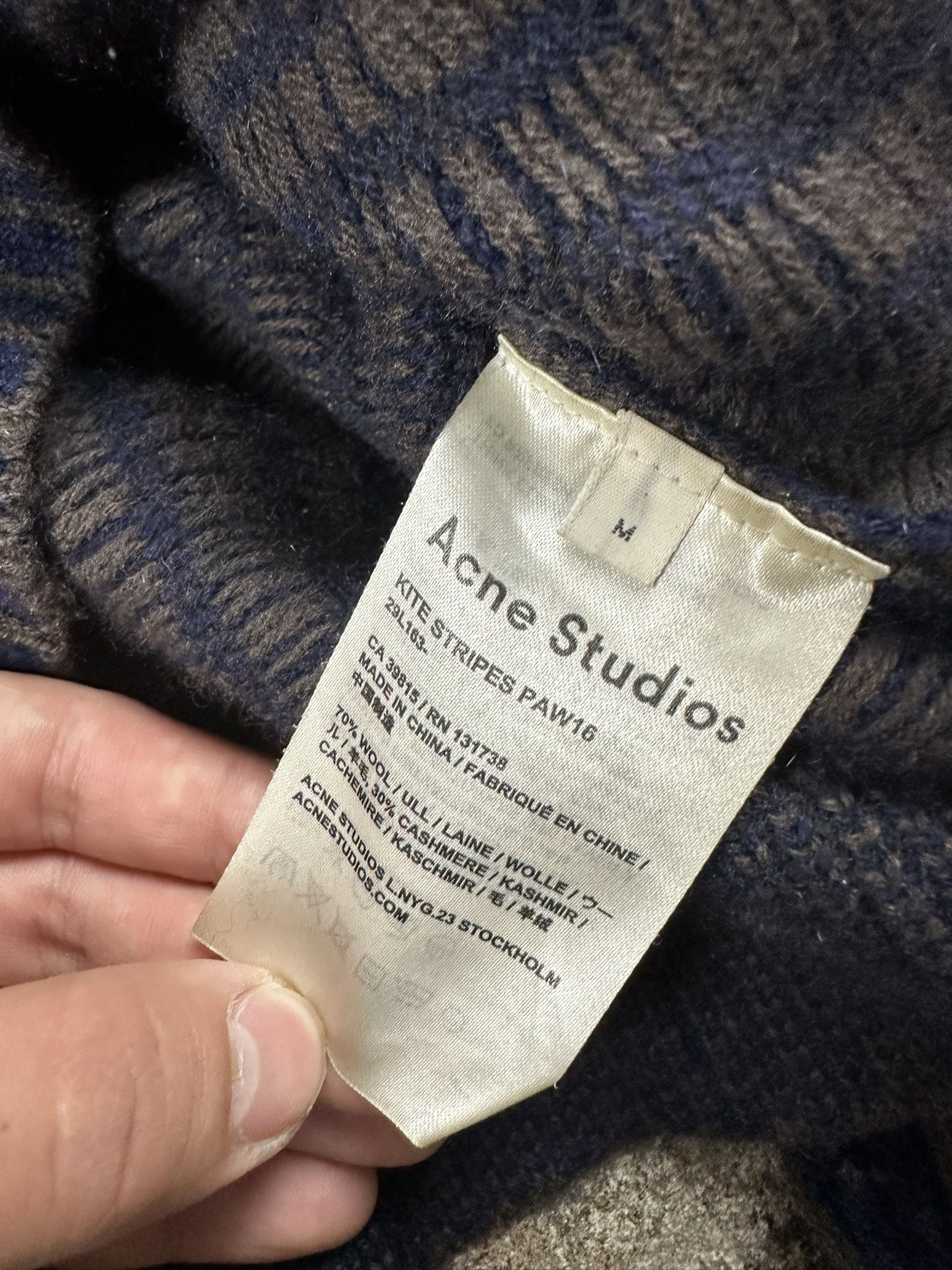 Acne Studios Acne Studios Wool Stripped Kite Stripes Knit Sweater Navy Size US M / EU 48-50 / 2 - 5 Thumbnail