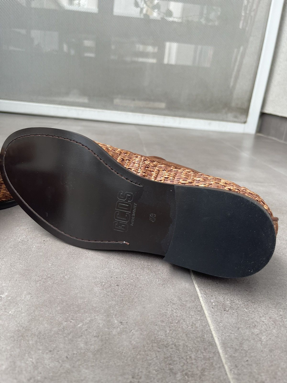 GCDS !DS! SS24 GCDS Monogram Rafia Brown Loafers Size US 11 / EU 44 - 15 Thumbnail