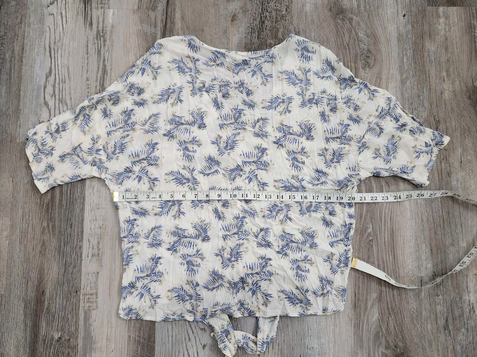 Designer Willow And Root Top Small Tie Front Short Sleeve hippie boho Size S / US 4 / IT 40 - 5 Thumbnail
