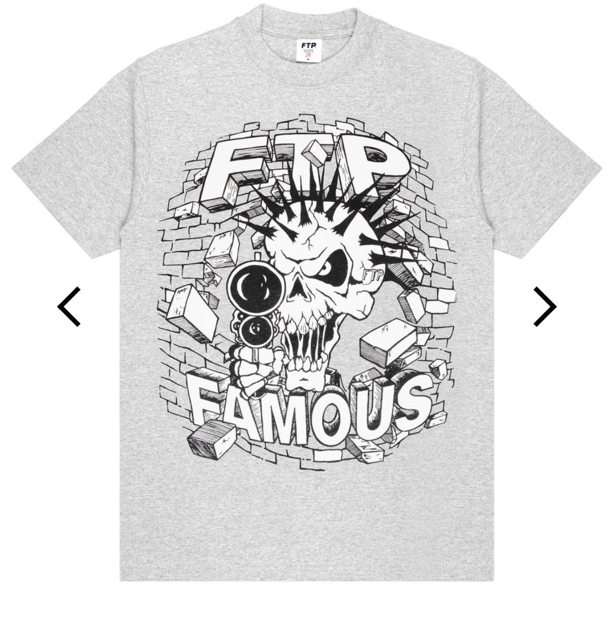 Famous Stars And Straps × Fuck The Population FTP Famous Skull Tee Heather gray size Large Size US L / EU 52-54 / 3 - 4 Thumbnail