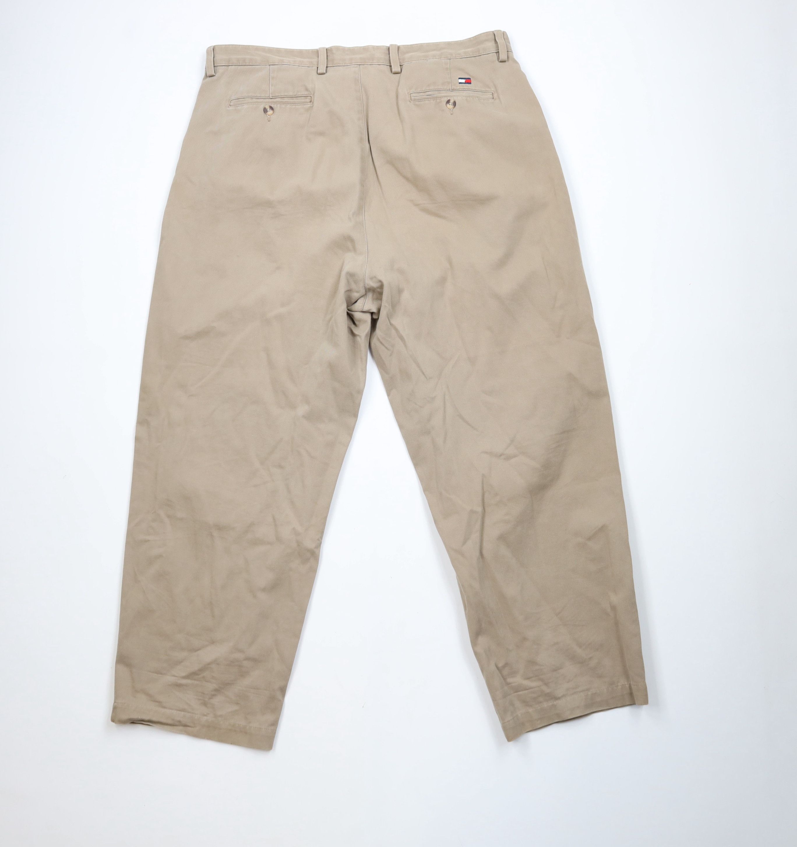 Tommy Hilfiger Vintage 90s Tommy Hilfiger Wide Leg Chino Pants Brown Size US 40 / EU 56 - 9 Thumbnail