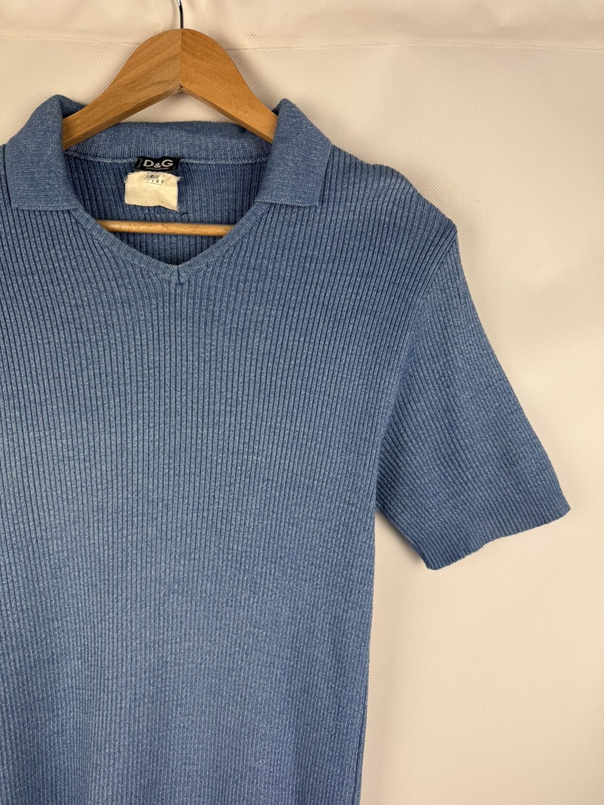 Dolce & Gabbana D&G Dolce & Gabbana Vintage S/s Knitted Rib Polo T Shirt Size US L / EU 52-54 / 3 - 5 Thumbnail