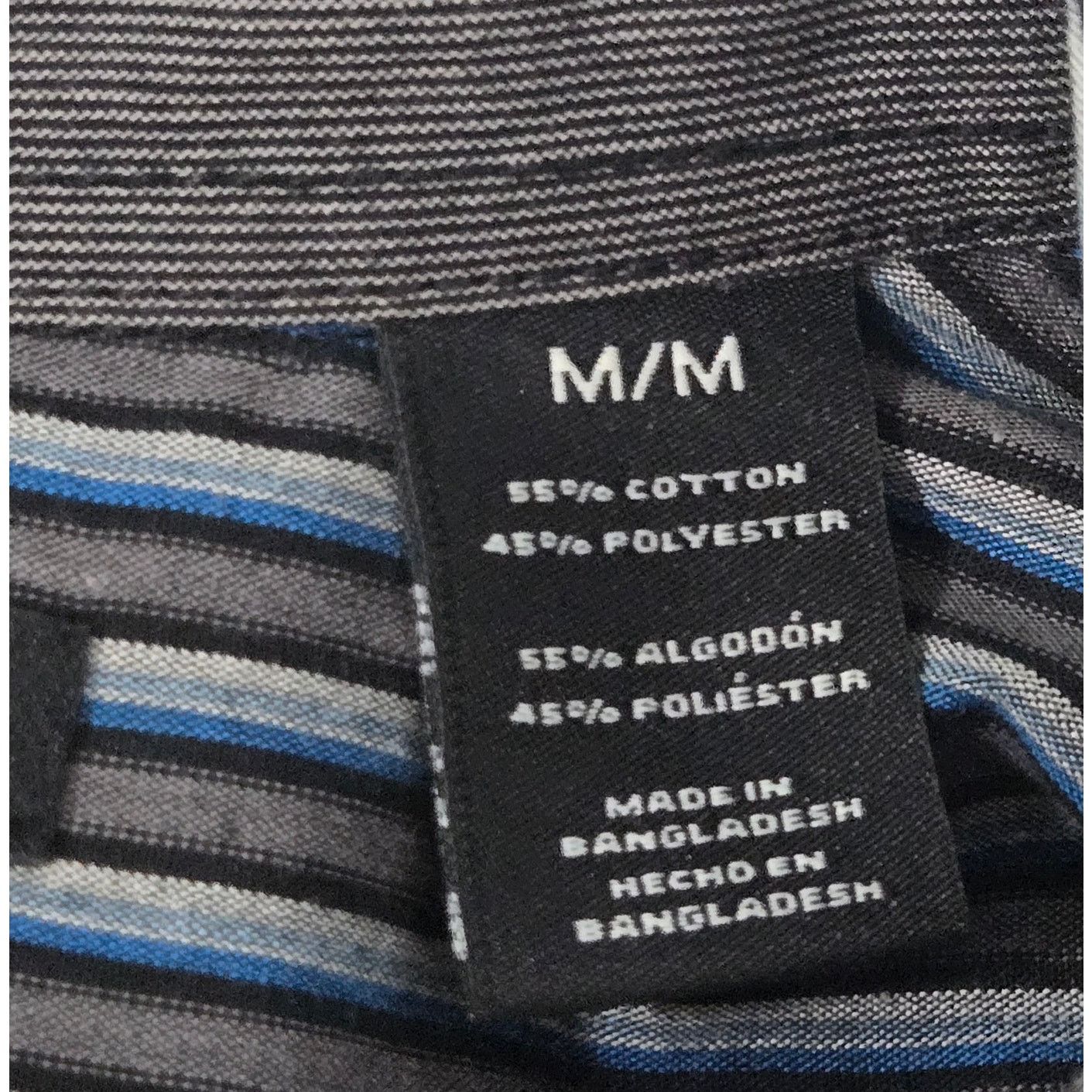 Axist Axist Black Blue Striped Roll Tab Sleeve Button Shirt Medium Size US M / EU 48-50 / 2 - 5 Thumbnail