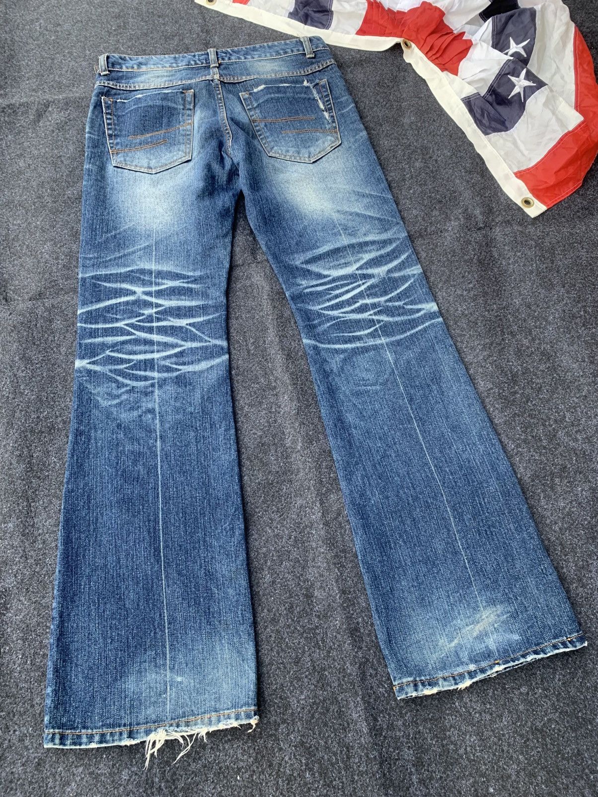 Japanese Brand Flare Oilshock jeans like LgB style. Size US 34 / EU 50 - 2 Thumbnail