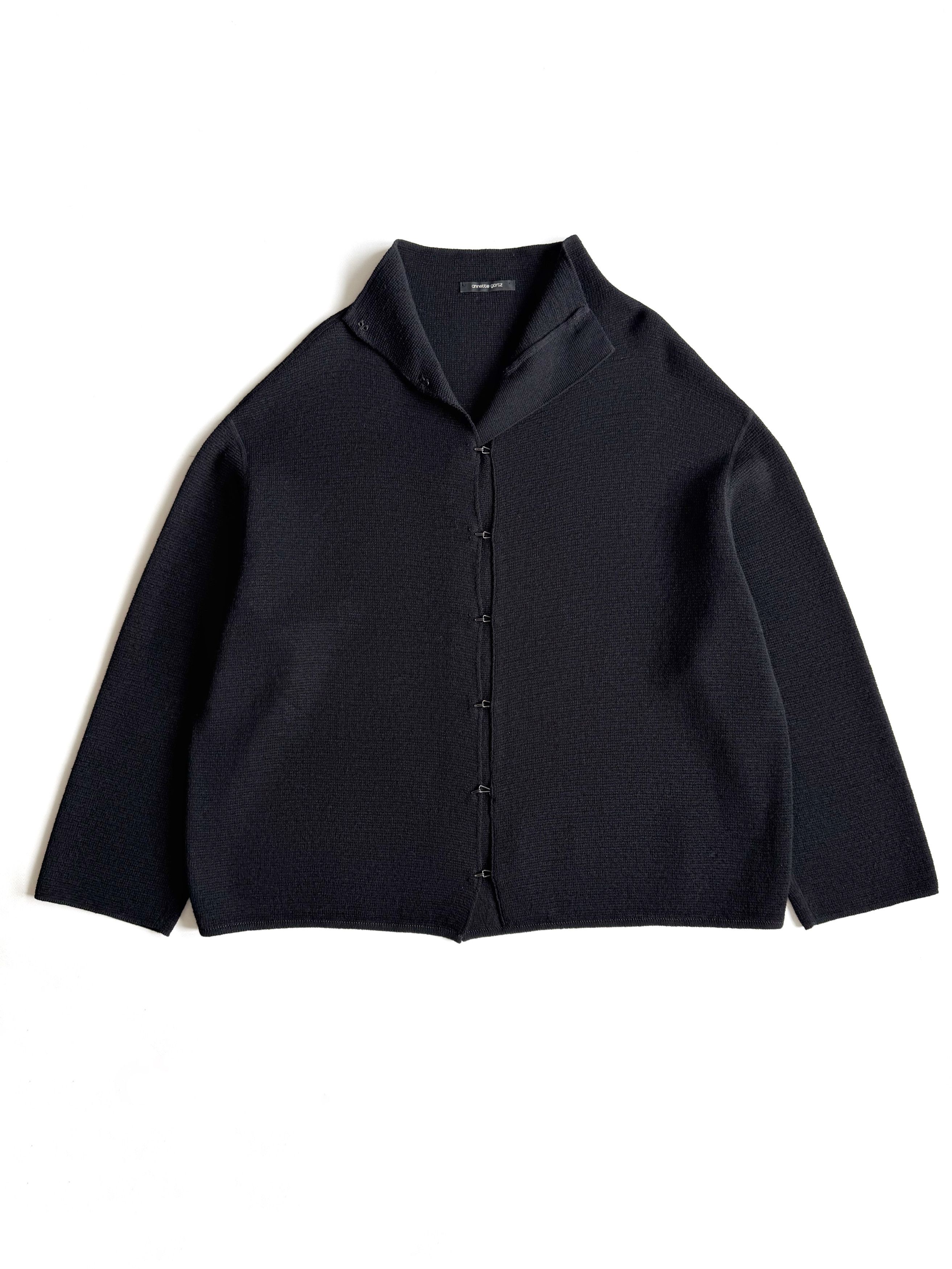 Annette Gortz Annette Gortz Bul Black Merino Wool Knit Cardigan Javcket Size XL / US 12-14 / IT 48-50 - 3 Thumbnail