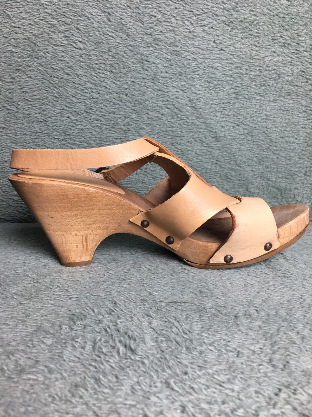 Chloe Chloé Chloe Strappy Sandals Beige Leather Wood Platform EU39 Size US 9 / IT 39 - 4 Thumbnail