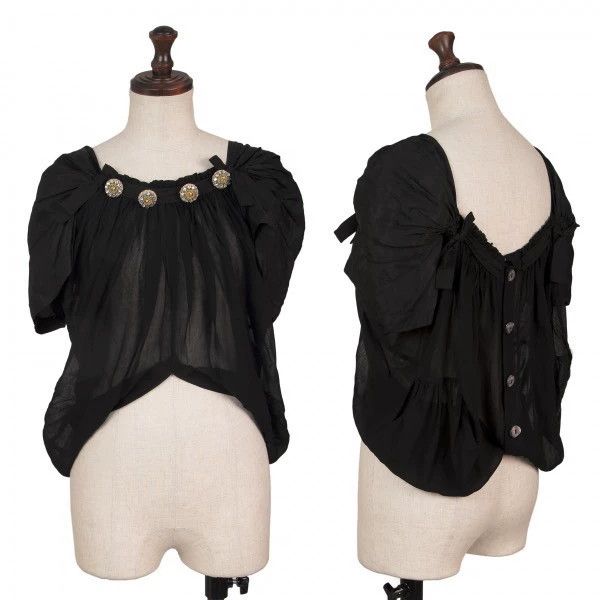 Comme des Garcons Comme Des Garcons Black Retro Big Button See-Through Top Size S / US 4 / IT 40 - 1 Thumbnail