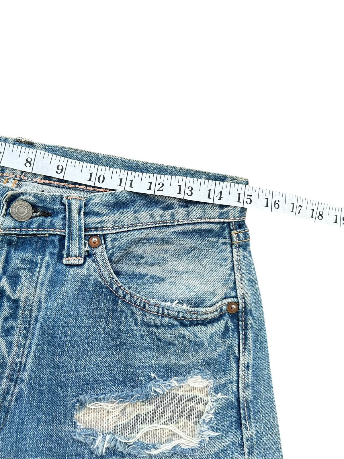 Kapital Thrashed Vintage Full Count Selvedge Repair Denim Jeans Size US 30 / EU 46 - 17 Thumbnail