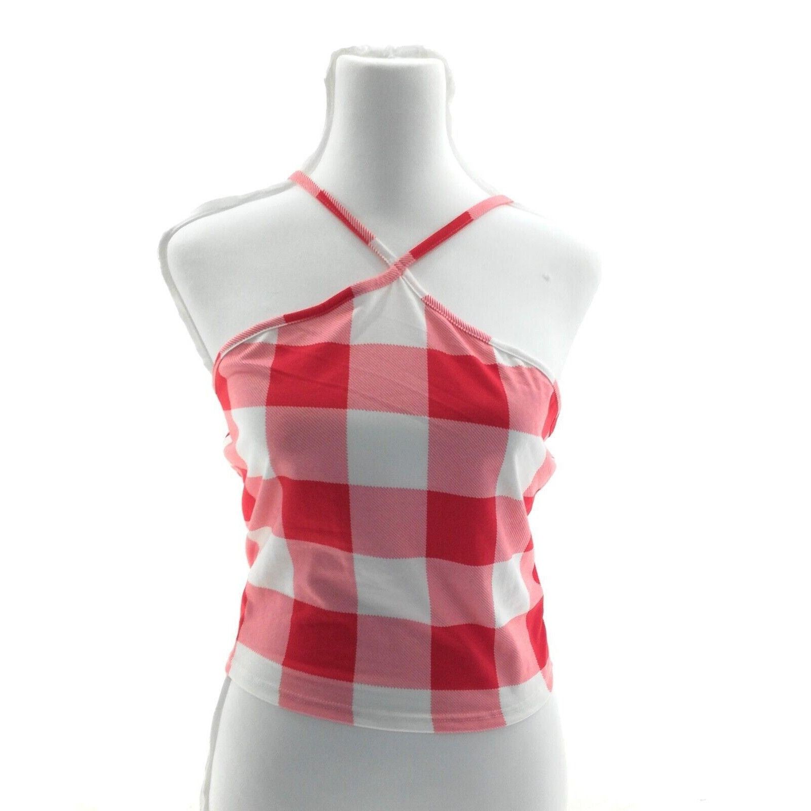 Other Persaya Red & White Buffalo Check Gingham Crop Top - Large Size L / US 10 / IT 46 - 2 Thumbnail