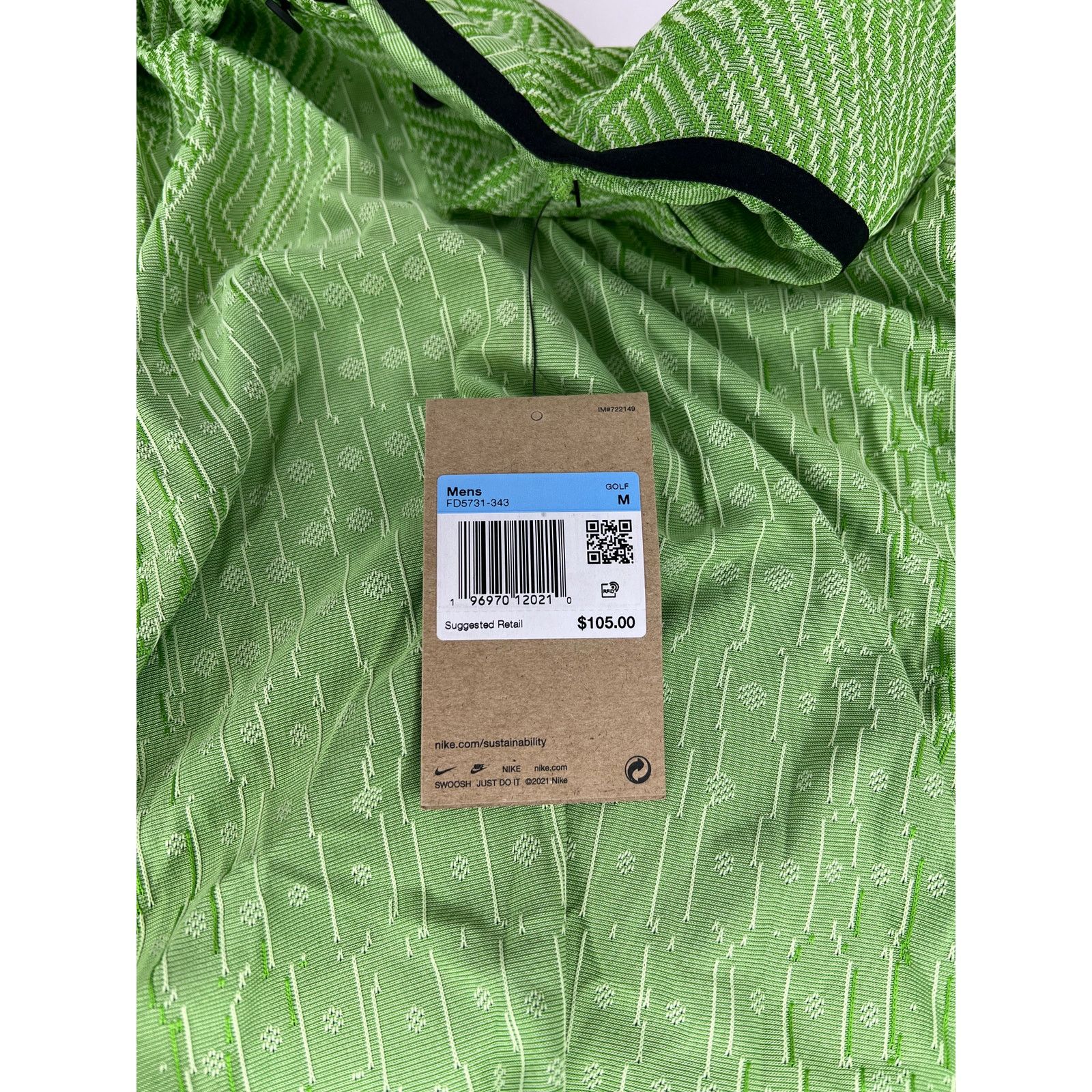 Nike Nike Dri-Fit Tour Textured Golf Polo Green Size Medium Men's Size US M / EU 48-50 / 2 - 7 Thumbnail