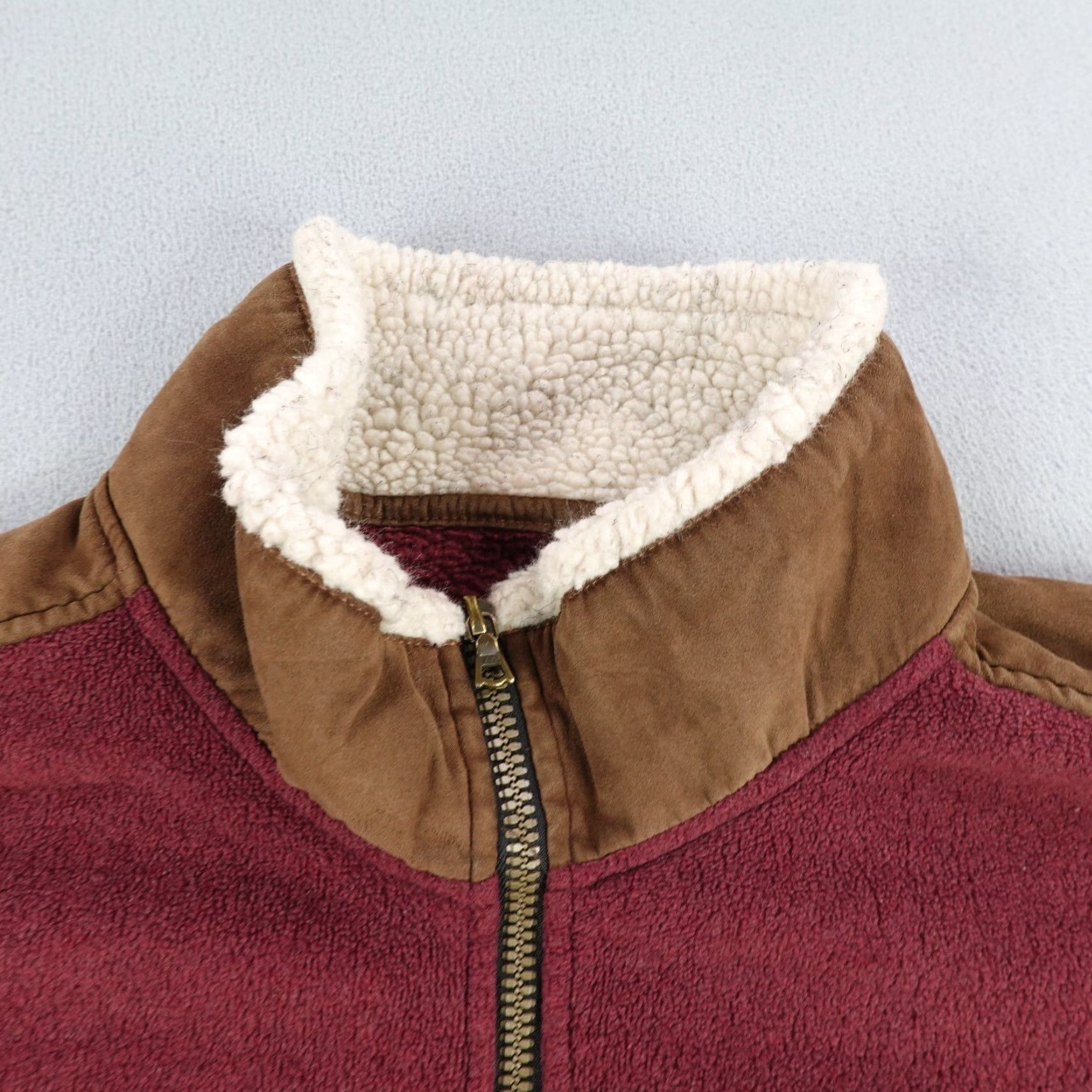 Orvis Orvis Jacket Mens XL Red Fleece Sherpa Collar Lined Leather Trim Overcoat Zip Pockets Brand: Orvis Size US XL / EU 56 / 4 - 2 Thumbnail