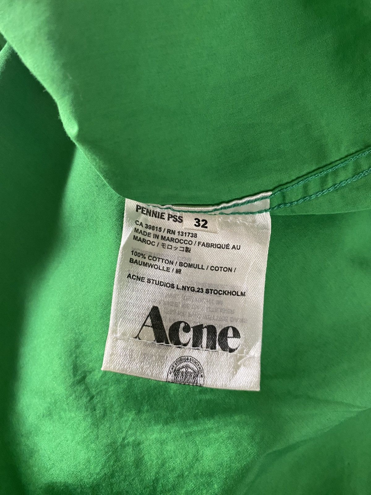 Acne Studios Acne Studios Green Button-Up Shirt Size M / US 6-8 / IT 42-44 - 8 Thumbnail
