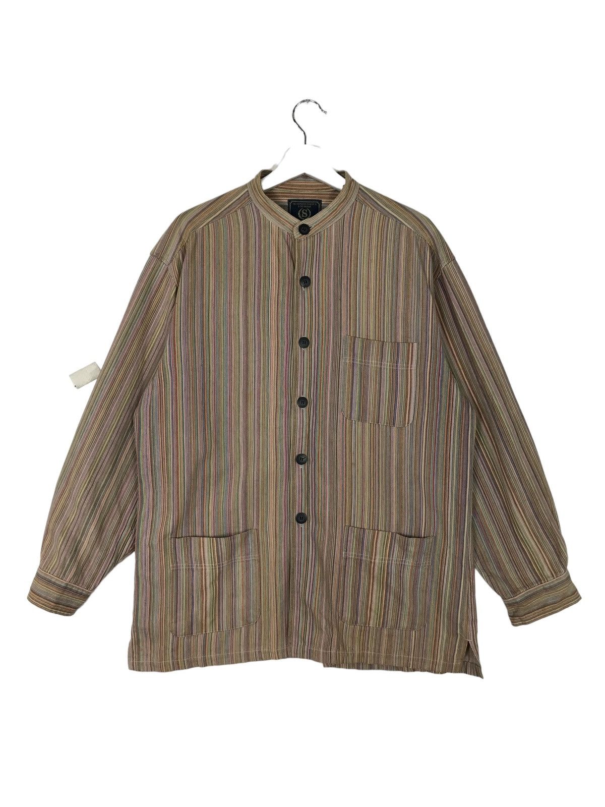 Japanese Brand 💥 SCHIATTI CANDY STRIPE RAINBOWN CHORE JACKET Size US M / EU 48-50 / 2 - 1 Thumbnail