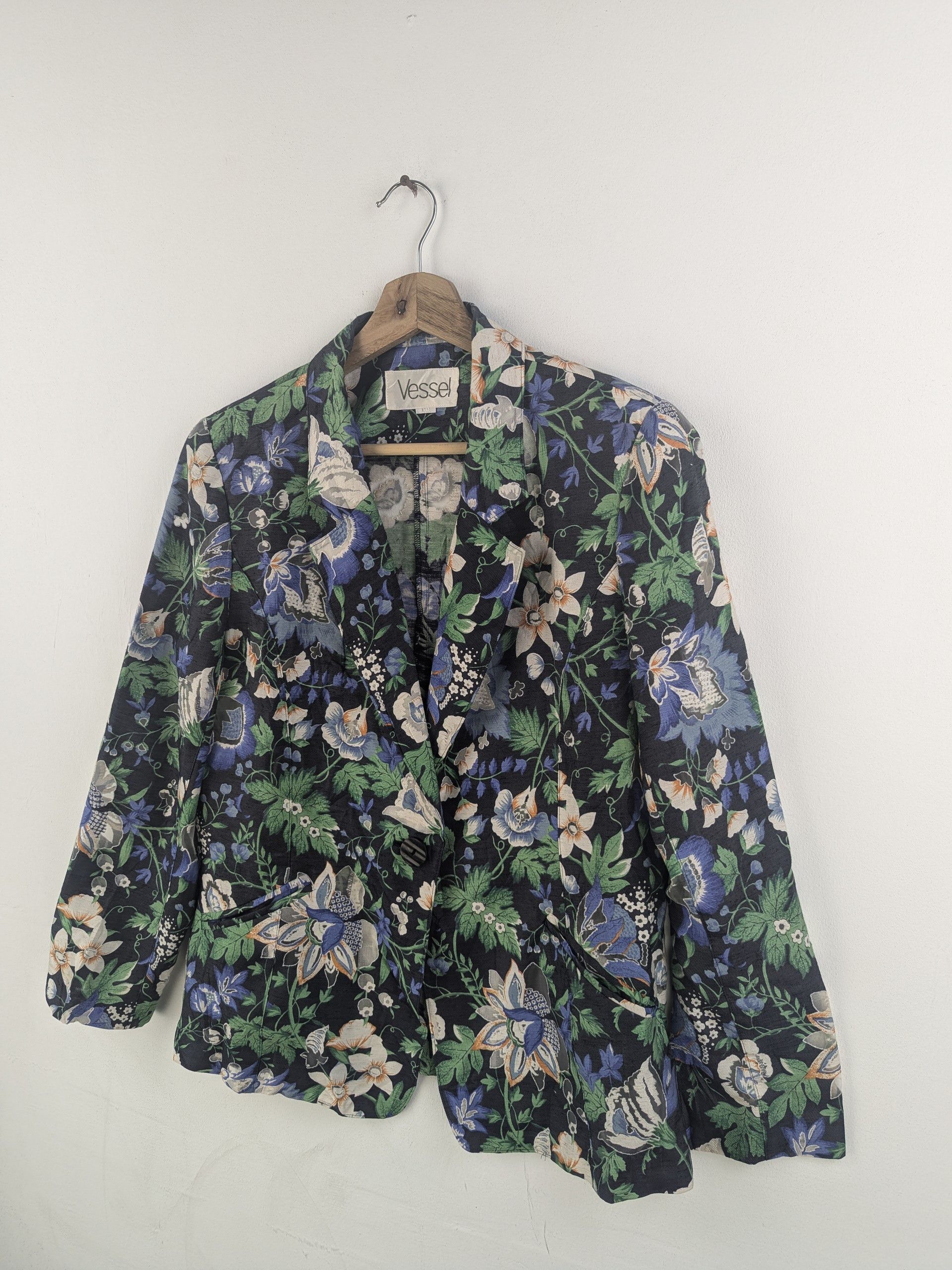 Japanese Brand Vintage Blazer Jacket Floral Motif Transparent Size M / US 6-8 / IT 42-44 - 2 Thumbnail