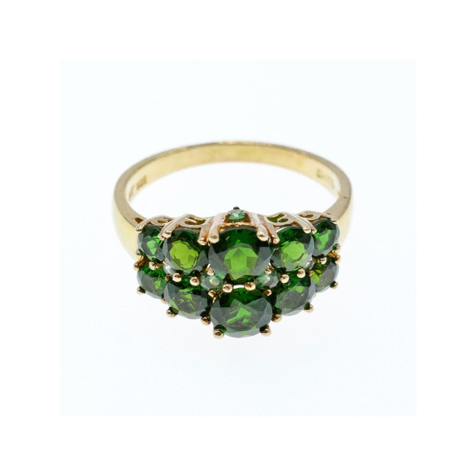 Jewelry 925 STERLING SILVER GOLD PLATED CHRYSOLITES RING SIZE 11.5 Size ONE SIZE - 2 Thumbnail