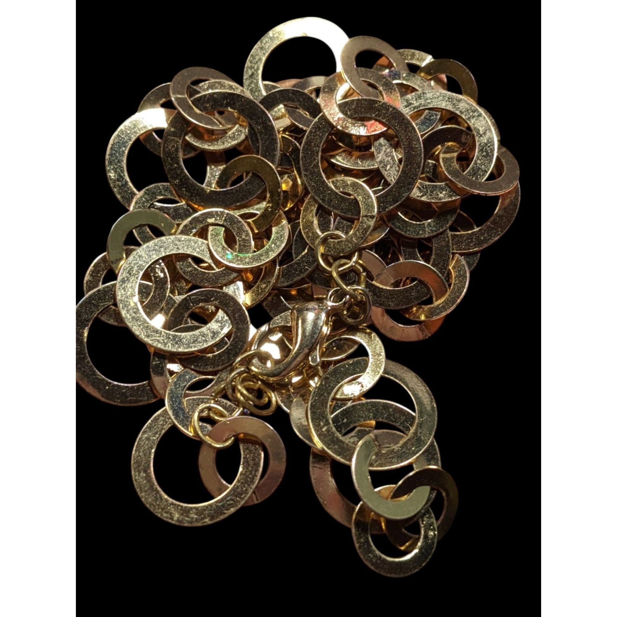 Other Geometric Gold Tone Metal Ring Link Necklace Size ONE SIZE - 5 Thumbnail