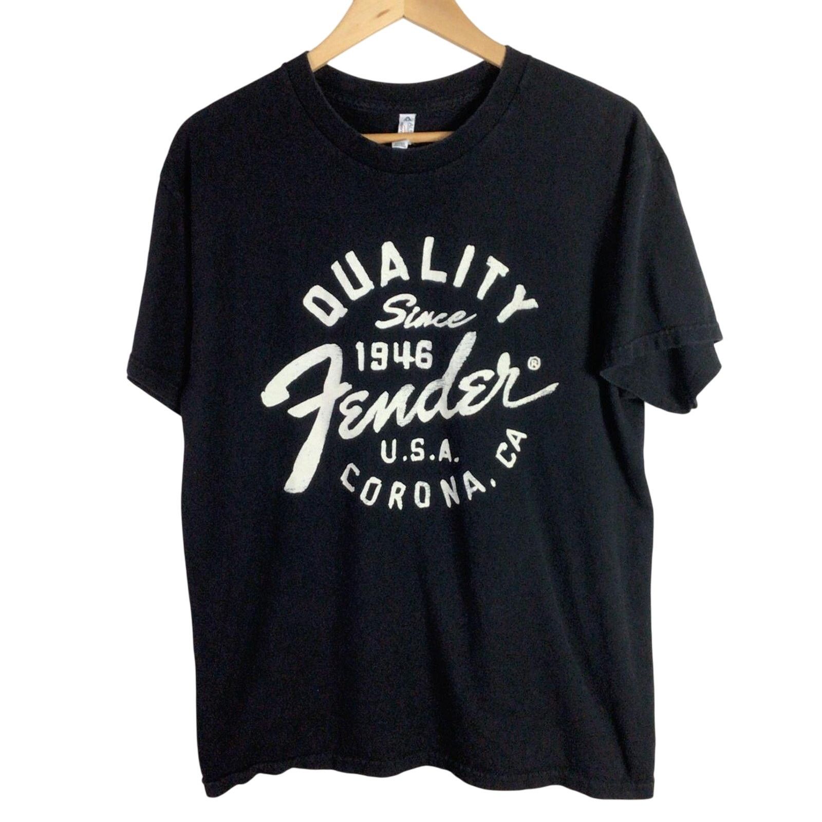 Vintage FENDER Corona California guitar Shirt Black Large