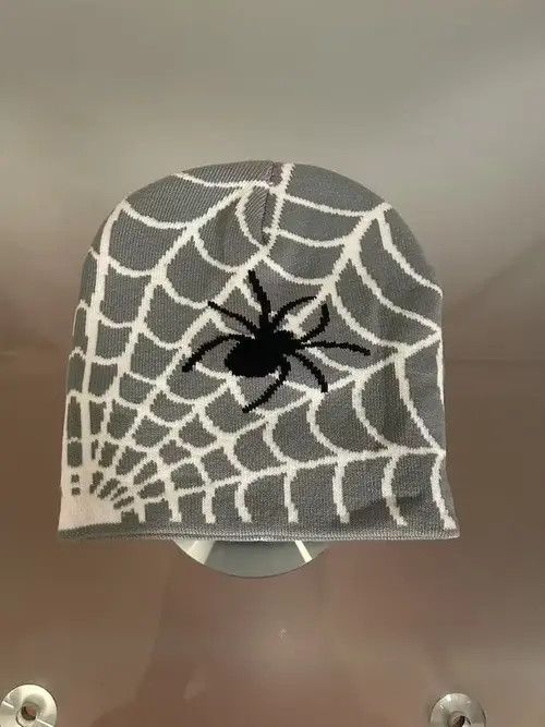 Hathaway Golf Y2K Spiderweb beanie (gray white) Size ONE SIZE - 1 Thumbnail