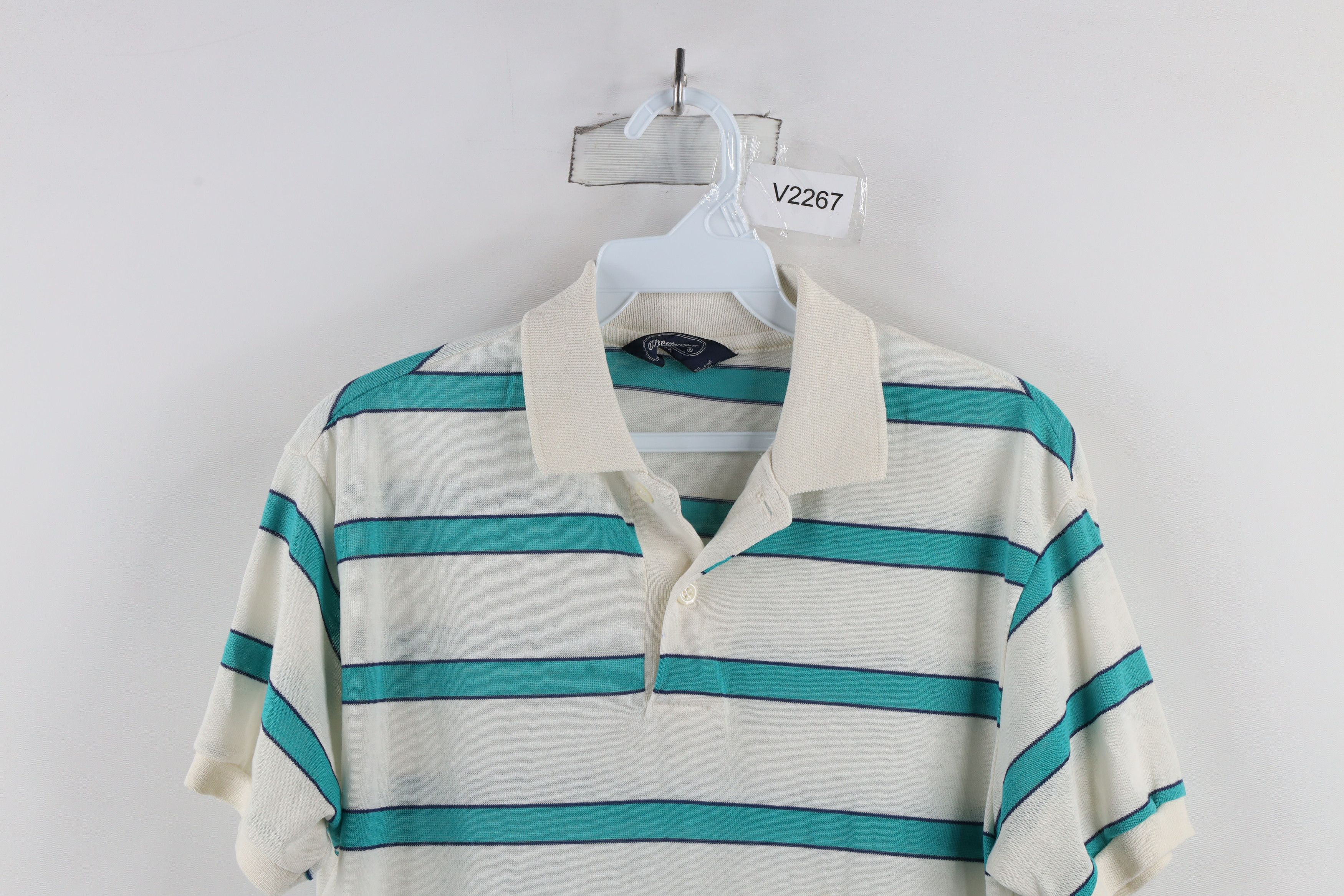 Vintage Vintage 70s Streetwear Sheer Thin Striped Polo Shirt USA Size US M / EU 48-50 / 2 - 2 Thumbnail
