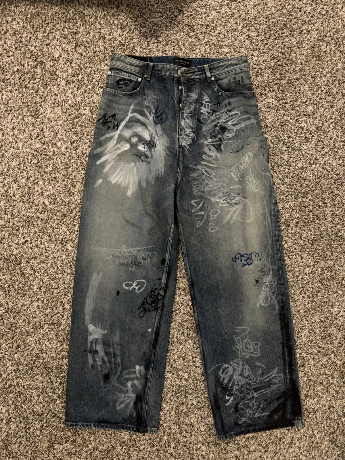 Balenciaga Balenciaga Summer 23' Graffiti Jeans BNWT | Grailed