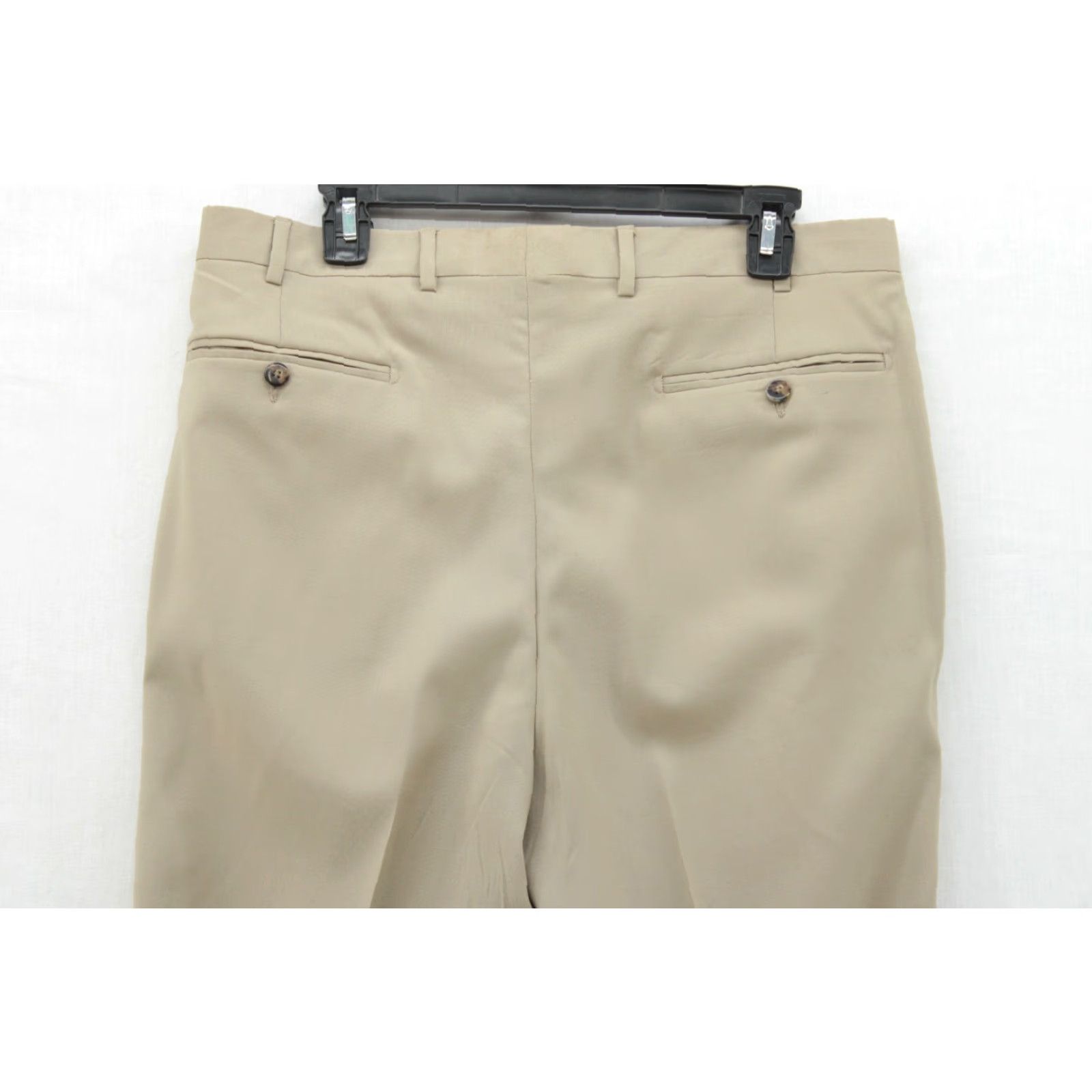 Vintage Angelico Dress Pants Mens 34 X 28 Khaki Tan 100% Wool Pleated Cuffed Lined Italy Size US 34 / EU 50 - 6 Thumbnail