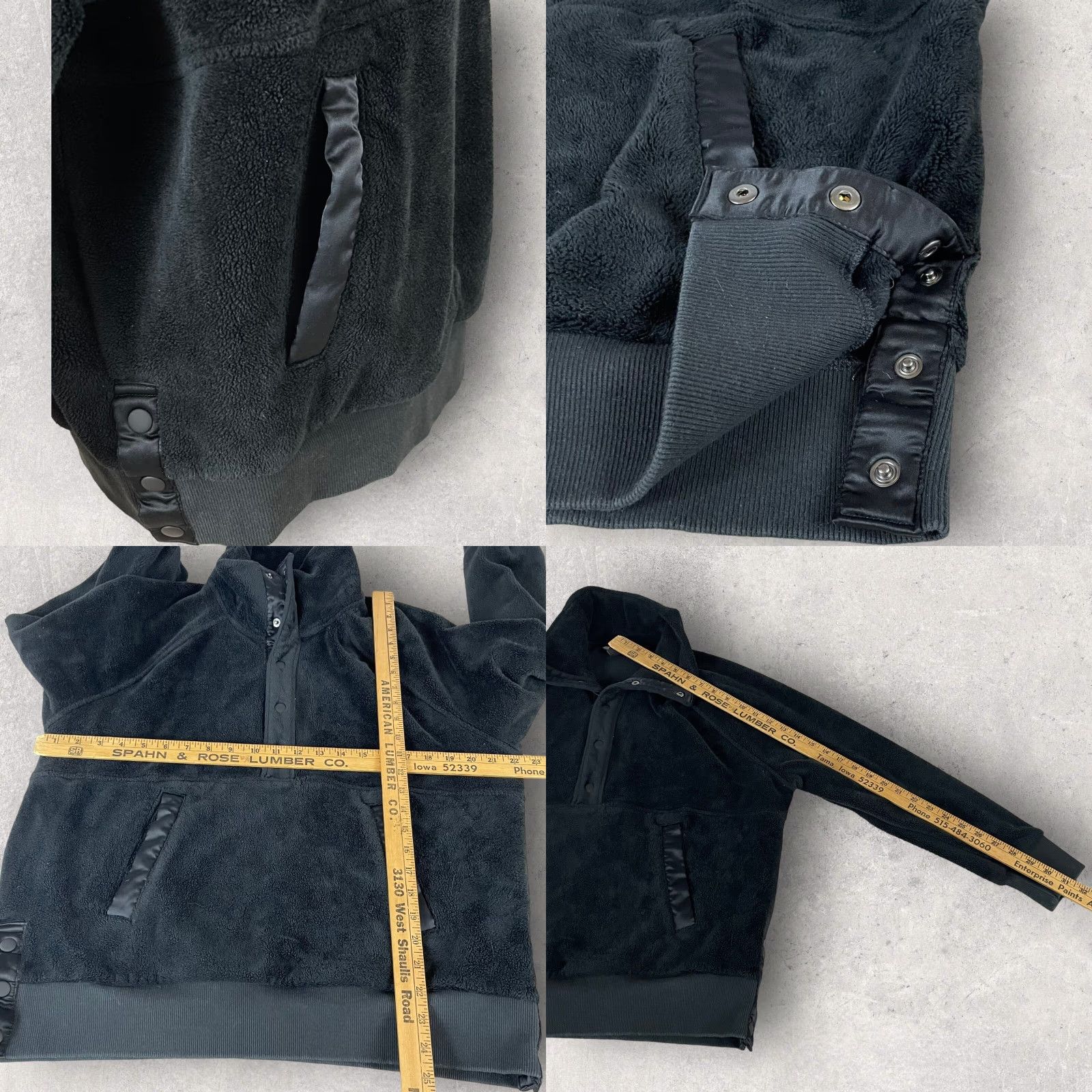 Athleta Athleta Sweatshirt Large Black Fleece Snap Button Pullover Easy Care Pockets Activewear Women Regular Pullover 1/2 Snap Size L / US 10 / IT 46 - 8 Thumbnail