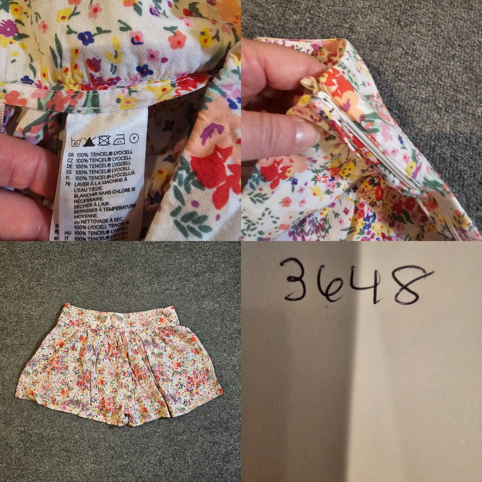 H&M H&M Shorts Womens 10 White Pink Floral Side Zip Garden Collection Casual Shirt Size 32" / US 10 / IT 46 - 8 Thumbnail