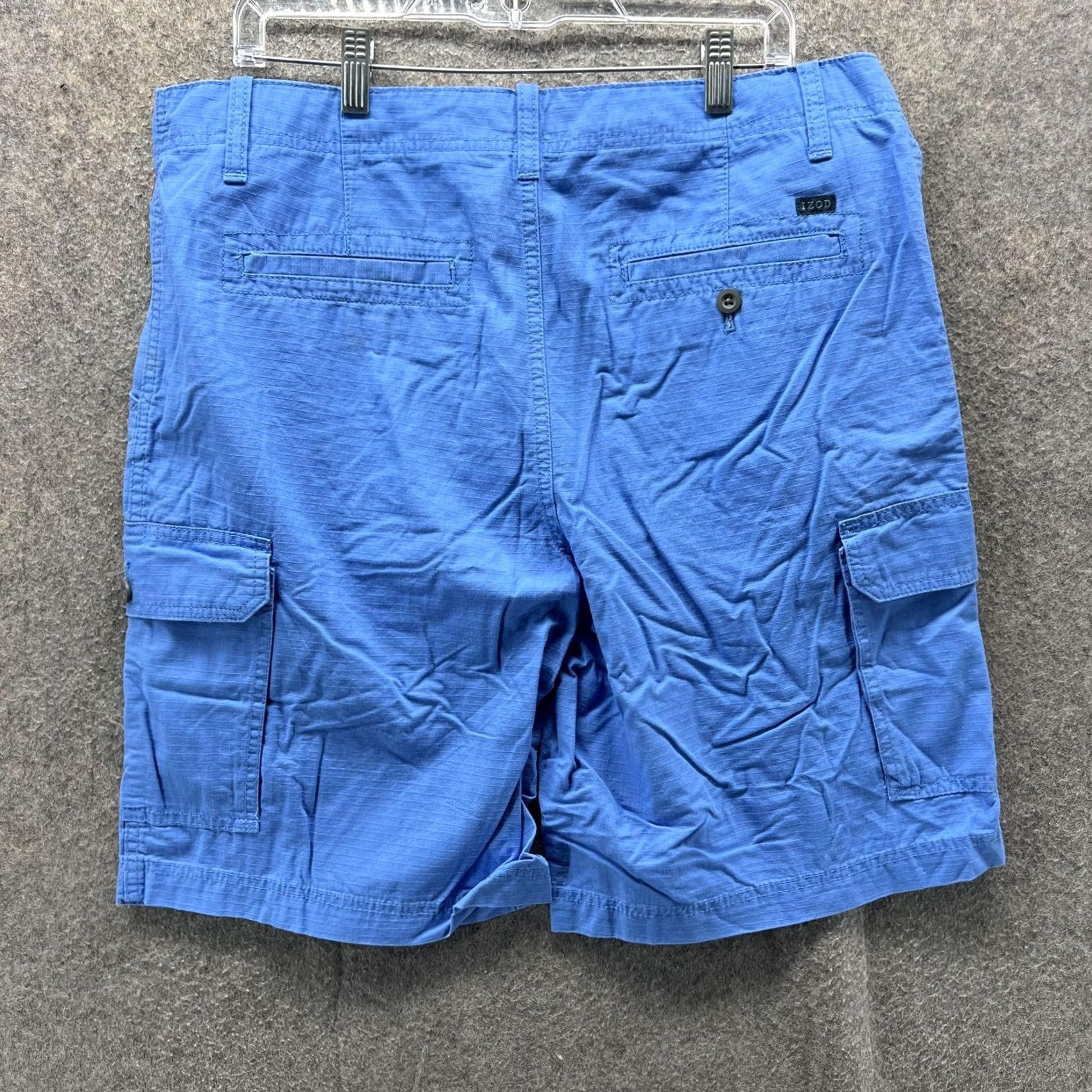 Izod Izod Cargo Shorts Mens 36 Blue 100% Cotton Pockets Casual Outdoor Walking Size US 36 / EU 52 - 2 Thumbnail