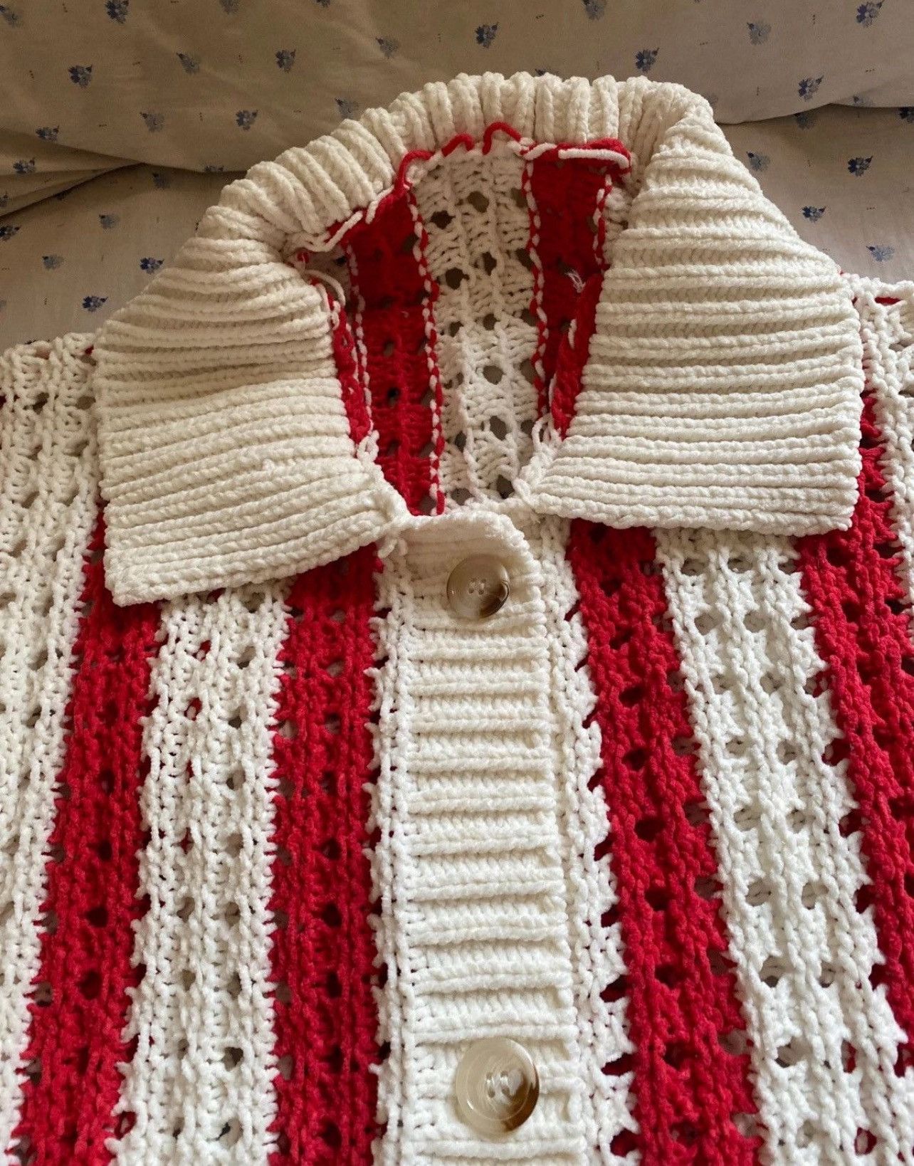 Japanese Brand × Vintage Knit Striped Jacquard Cardigan Size US L / EU 52-54 / 3 - 6 Thumbnail