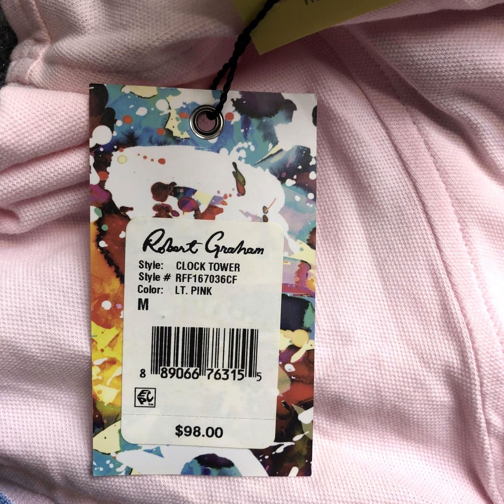 Robert Graham Robert Graham Polo Shirt Mens Medium Pink Clock Tower Classic Fit Short Sleeve Size US M / EU 48-50 / 2 - 7 Thumbnail