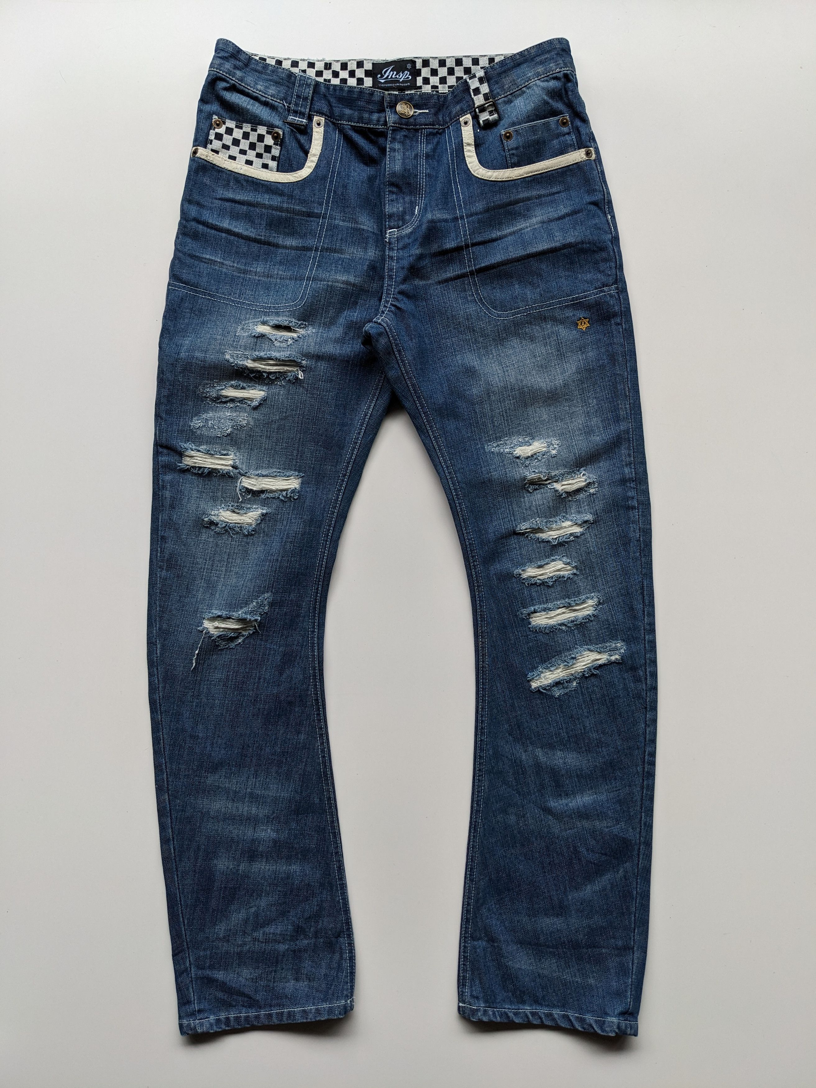 If Six Was Nine × Japanese Brand × Jean Insp curve distressed jeans Size US 33 - 2 Thumbnail