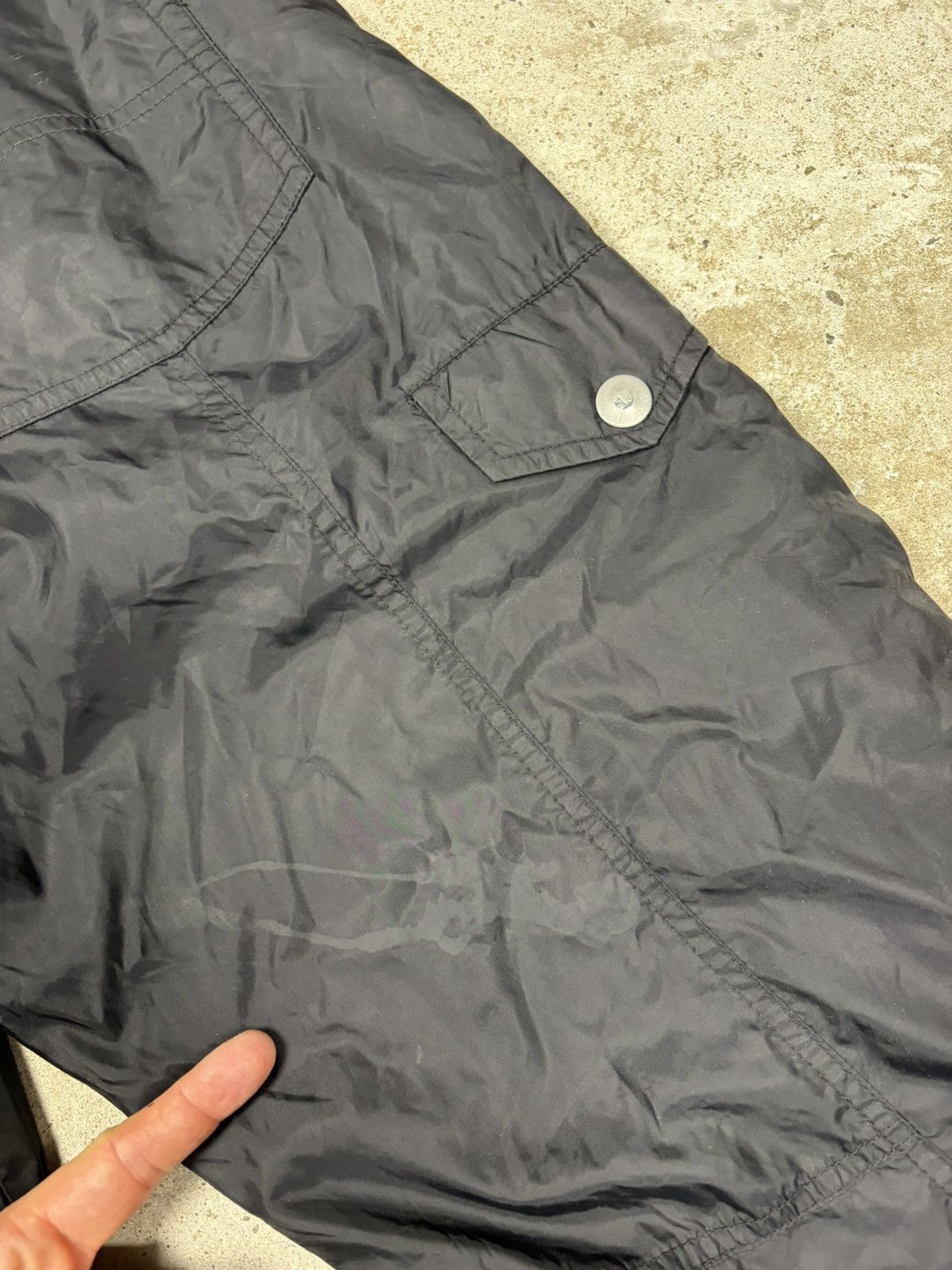 Giorgio Armani 2000s Armani Jeans Black Baggy Full Zip Cargo Track Pants Size US 33 - 19 Thumbnail