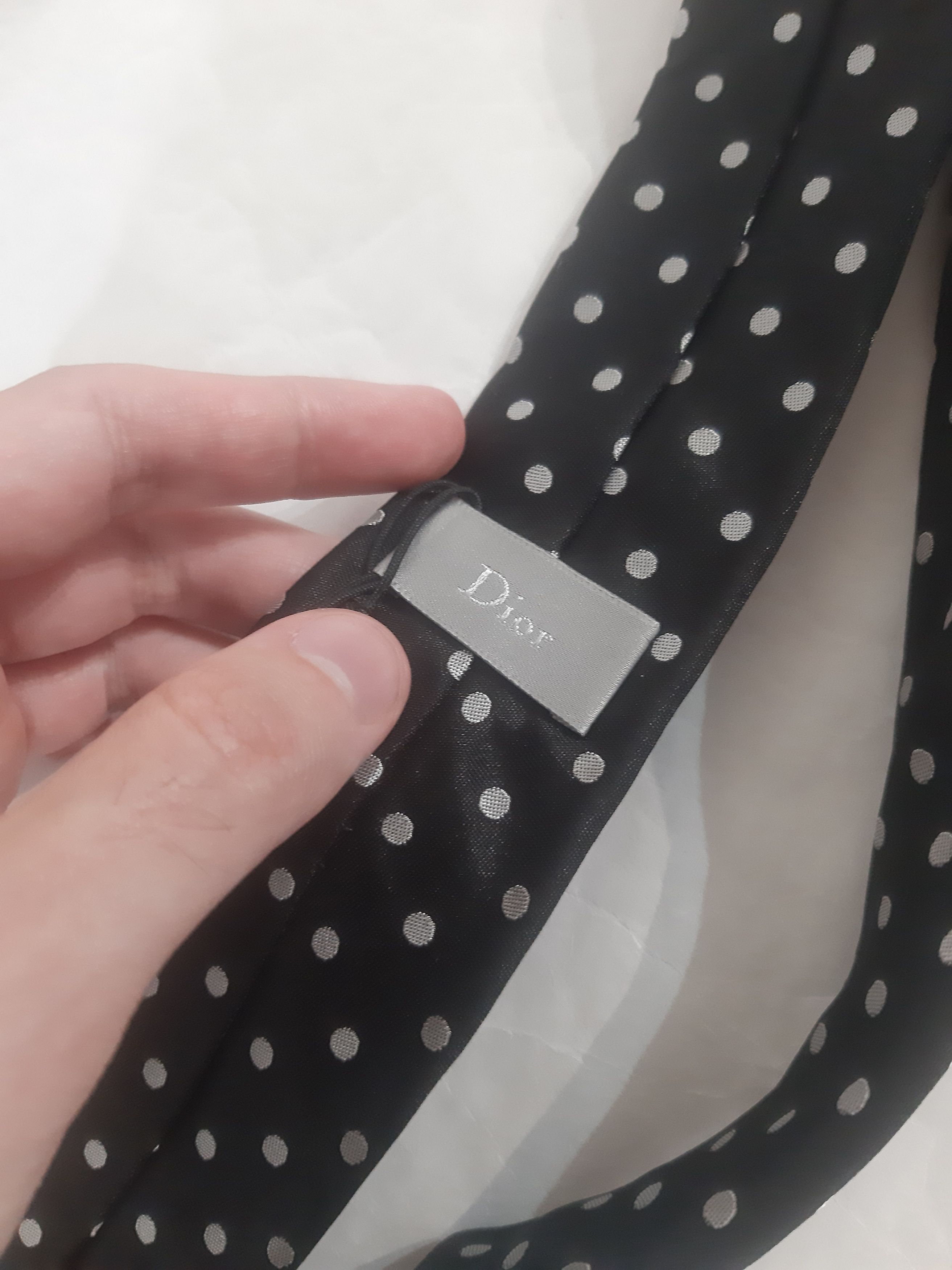 Dior × Hedi Slimane Dior Homme FW 2007 "Navigate" Polca Dot Silk Tie Size ONE SIZE - 3 Thumbnail
