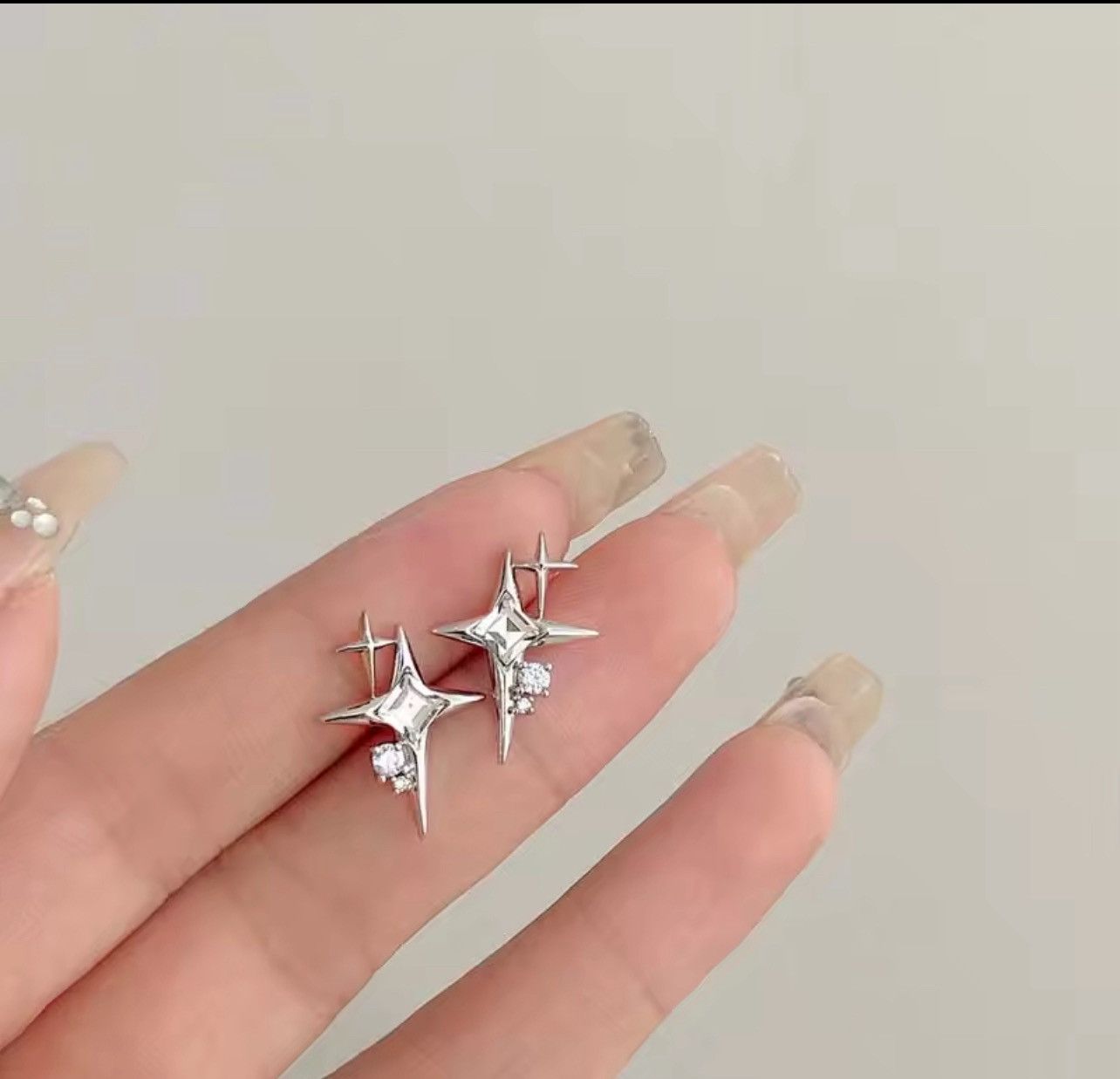 Jewelry Liquid Metal Cross Star Earrings Size ONE SIZE - 1 Thumbnail