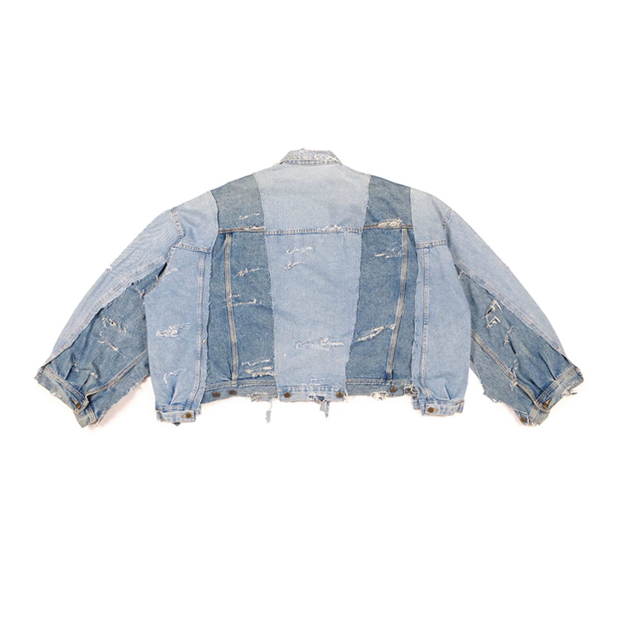 Designer OVERSIZE DISTRESSED DENIM JACKET Size US XL / EU 56 / 4 - 2 Thumbnail