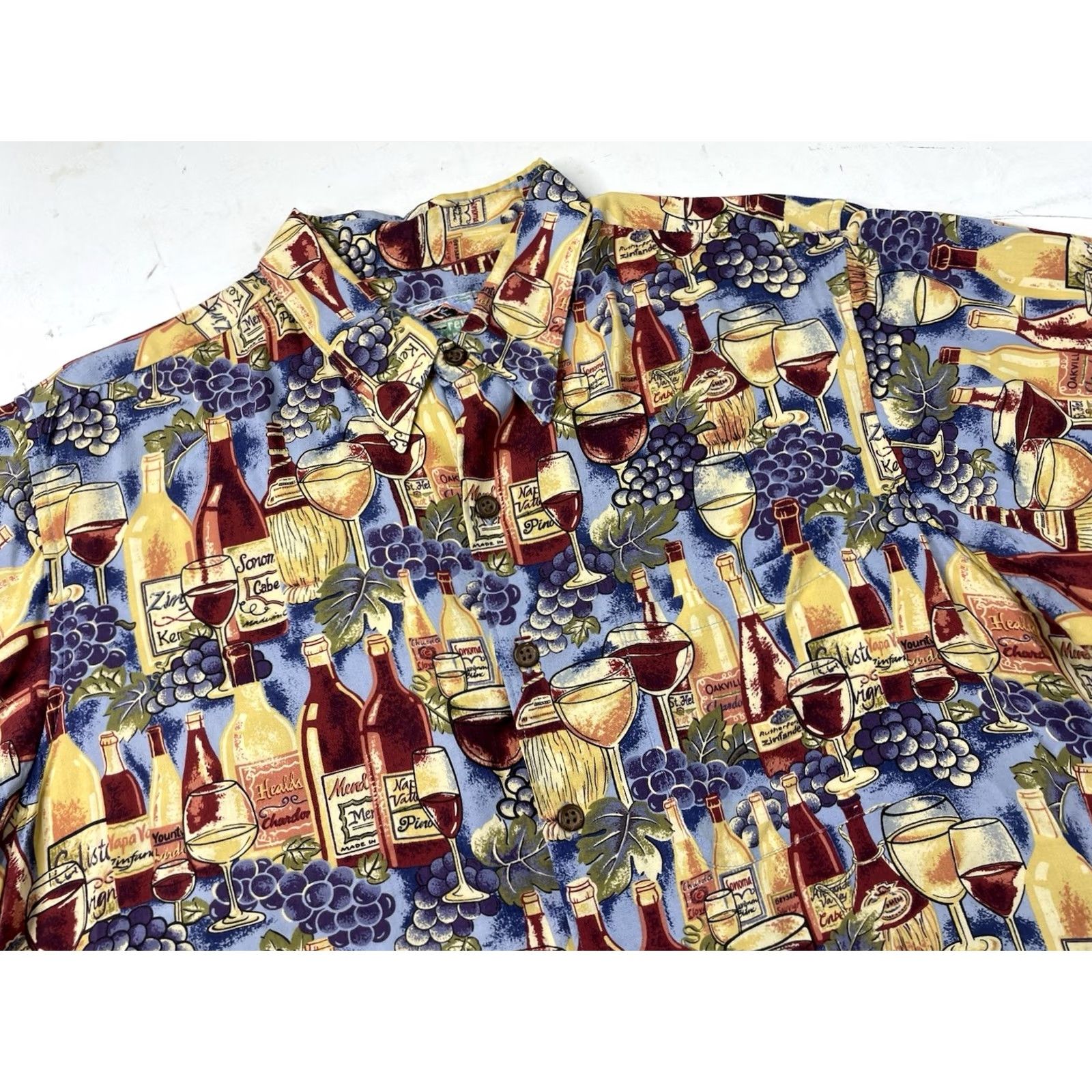 Reyn Spooner Reyn Spooner Hawaiian Shirt Large Men's Button-Up Short Sleeve Multicolor Orange County Wine Society Wines Vineyards Theme Hawaiian Size US L / EU 52-54 / 3 - 2 Thumbnail